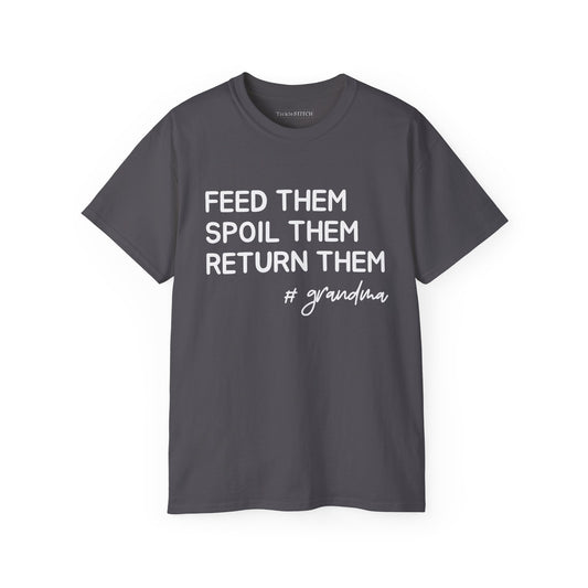 Hilarious Grandparent Tee: Candy & Soda Spoiling Grandma Humor