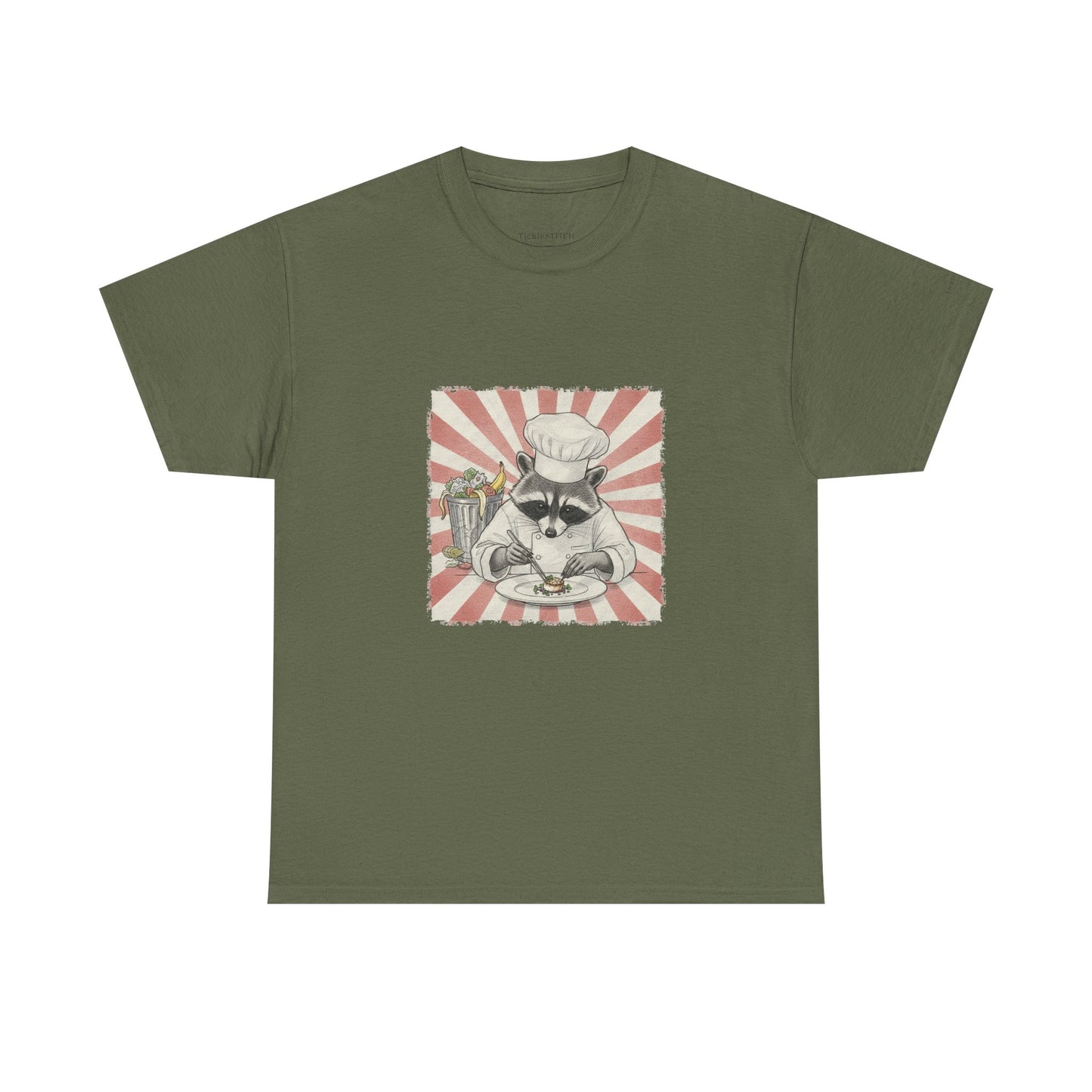 Master Chef Raccoon Art. Trash Panda Gourmet. Vintage Sunburst T-Shirt