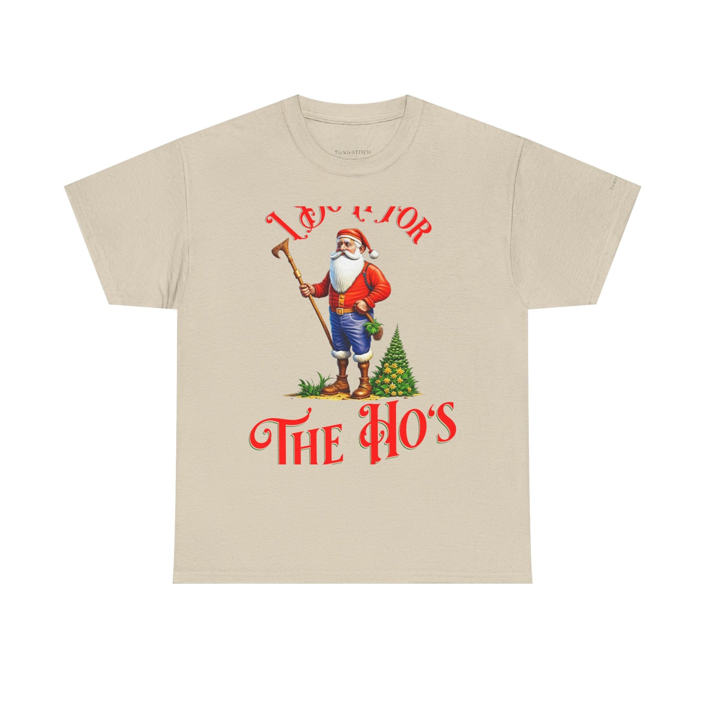"I Do It For The Hos" Christmas Humor Santa Pimp Holiday Party Shirt