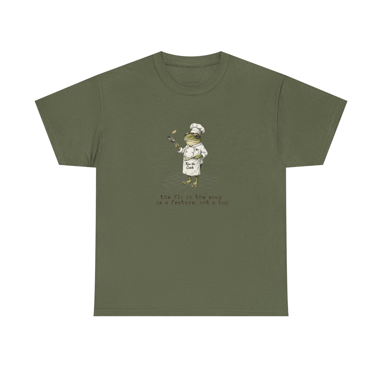 Fly In Soup Feature Not Bug Tech Humor Chef Frog Sarcastic T-Shirt