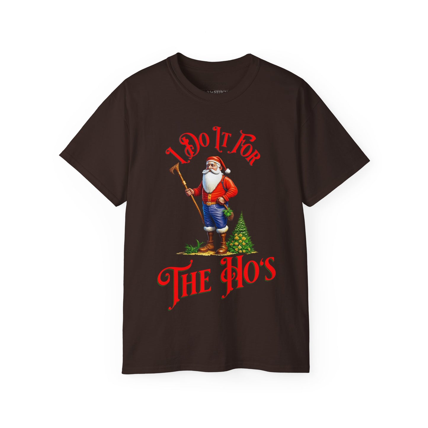 I Do It For The Hos Santa Christmas Unisex Cotton Funny T-shirt