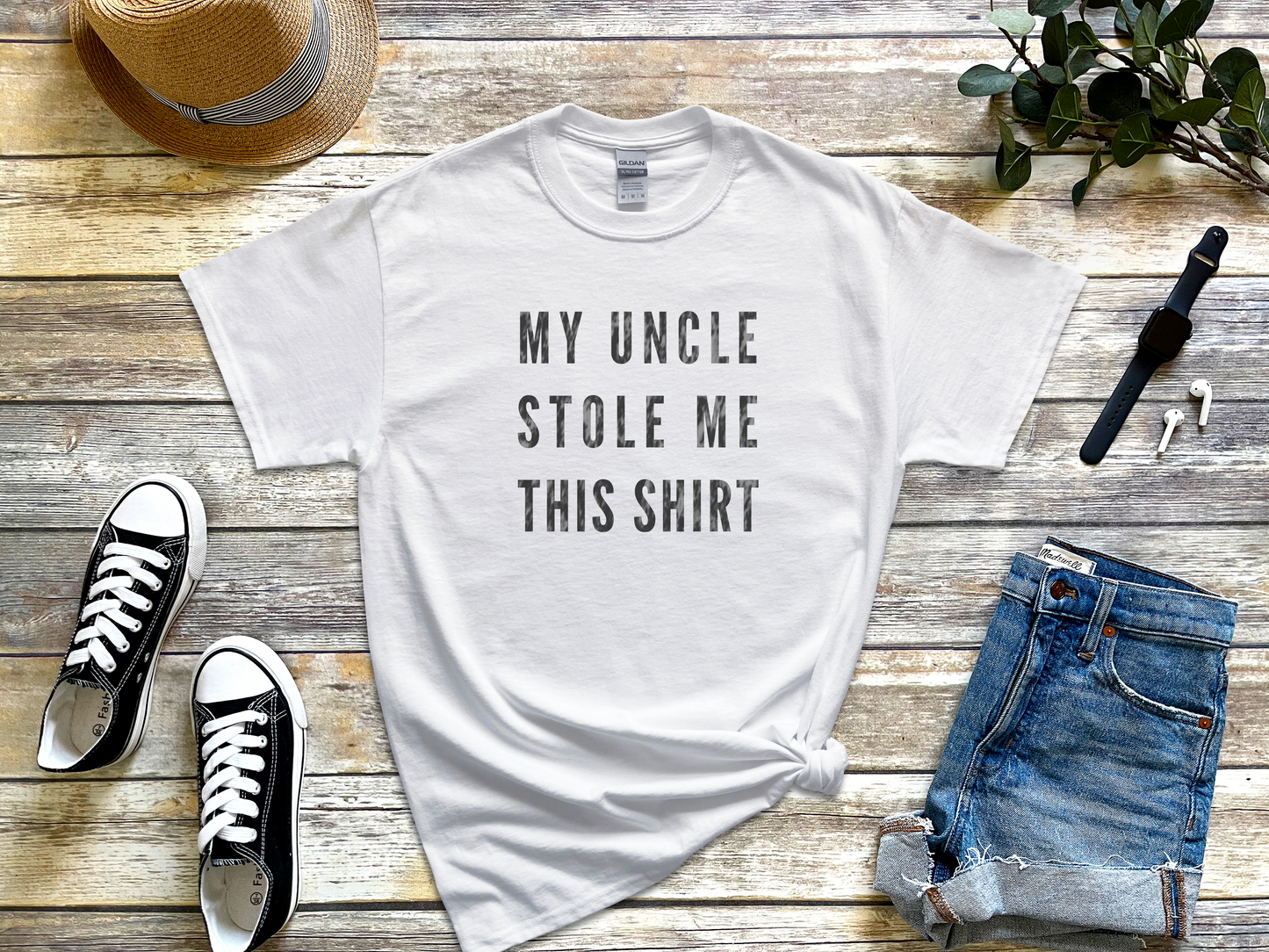 a t - shirt that says, my uncle stole me this shirt