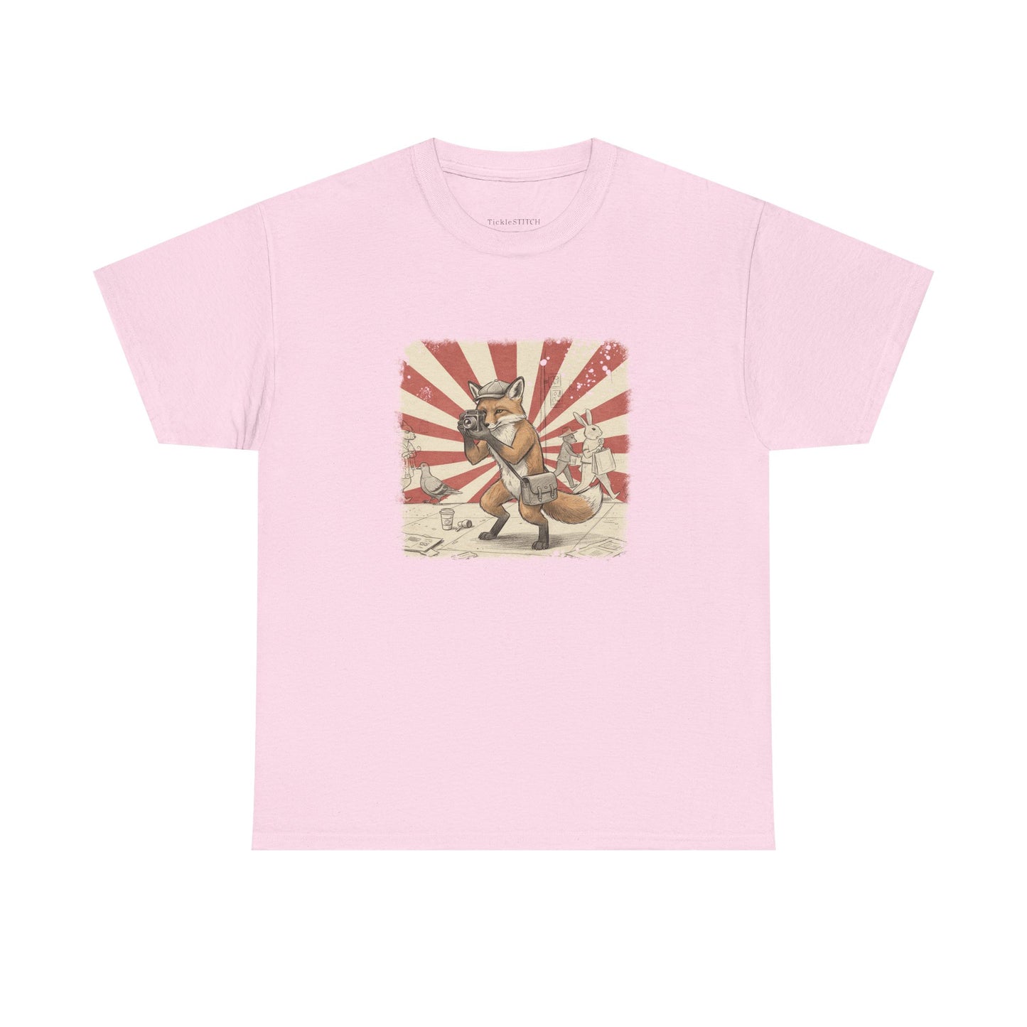 Anthropomorphic Fox Photographer Vintage Camera Street Art Newsboy Cap