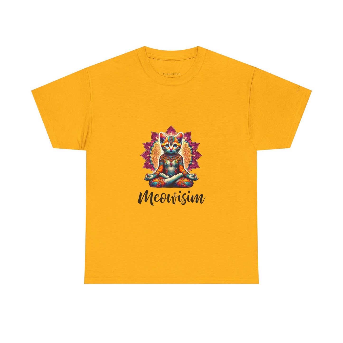 Purr Meowisim Kitty Cat Aura Tee - Spiritual Feline Zen Wisdom