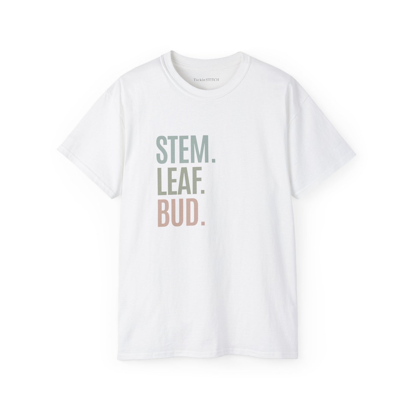 Stem. Leaf. Bud. Cotton Unisex Funny T-Shirt