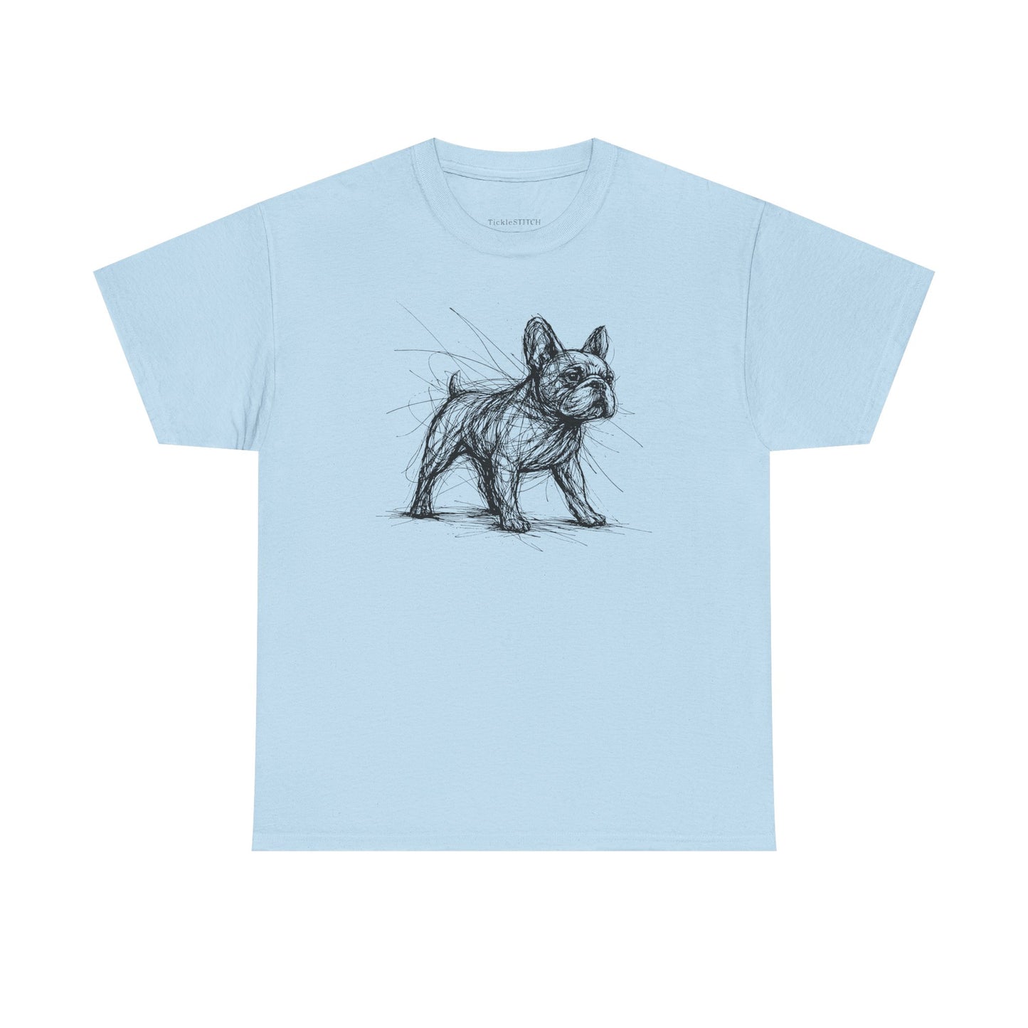 Minimalist French Bulldog Sketch Art T-Shirt - Frenchie Lover Gift