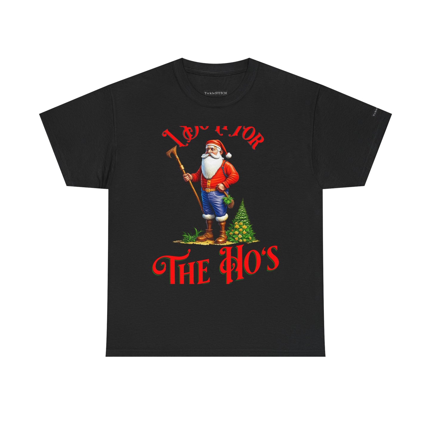"I Do It For The Hos" Christmas Humor Santa Pimp Holiday Party Shirt