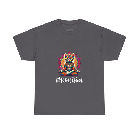 Purr Meowisim Kitty Cat Aura Tee - Spiritual Feline Zen Wisdom