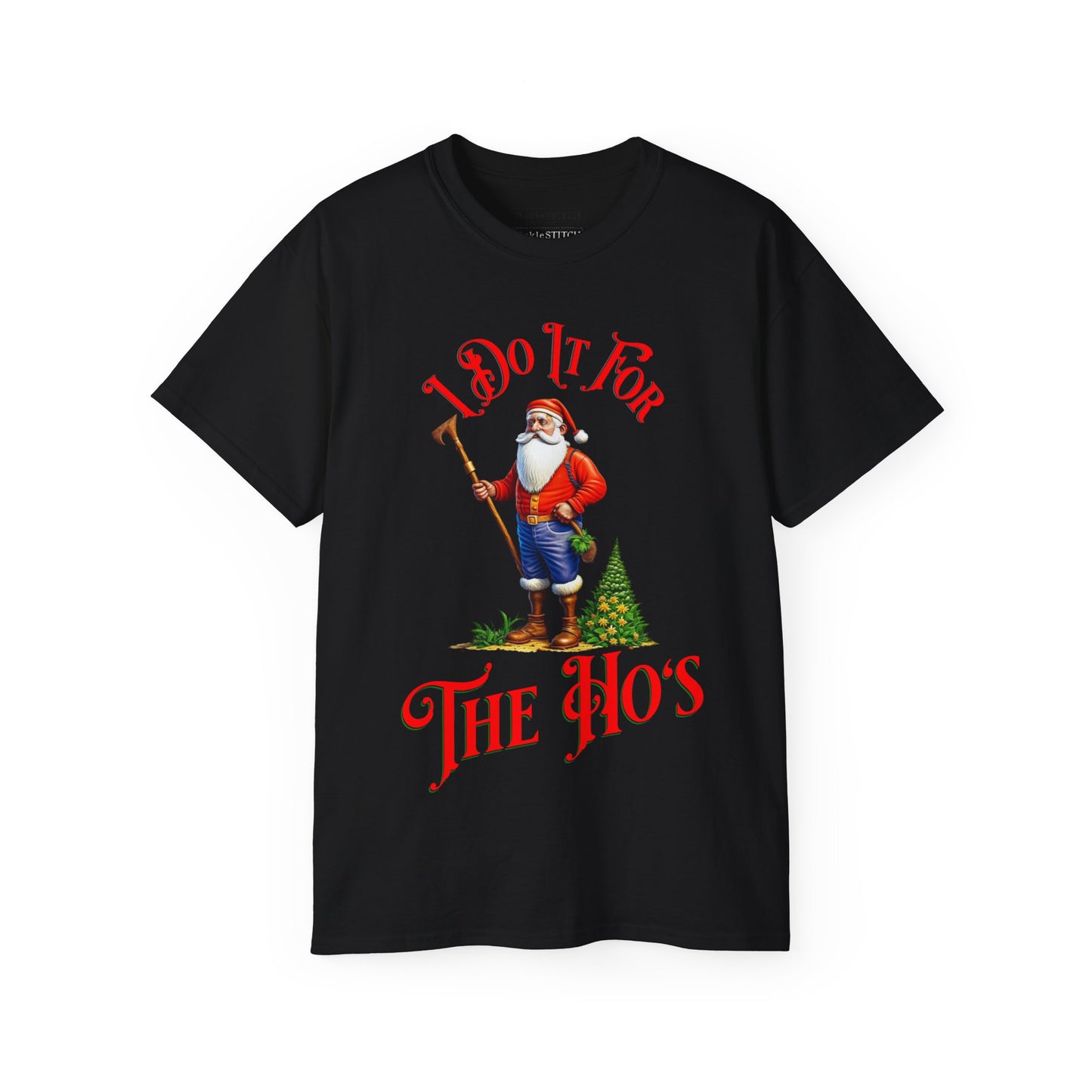 I Do It For The Hos Santa Christmas Unisex Cotton Funny T-shirt