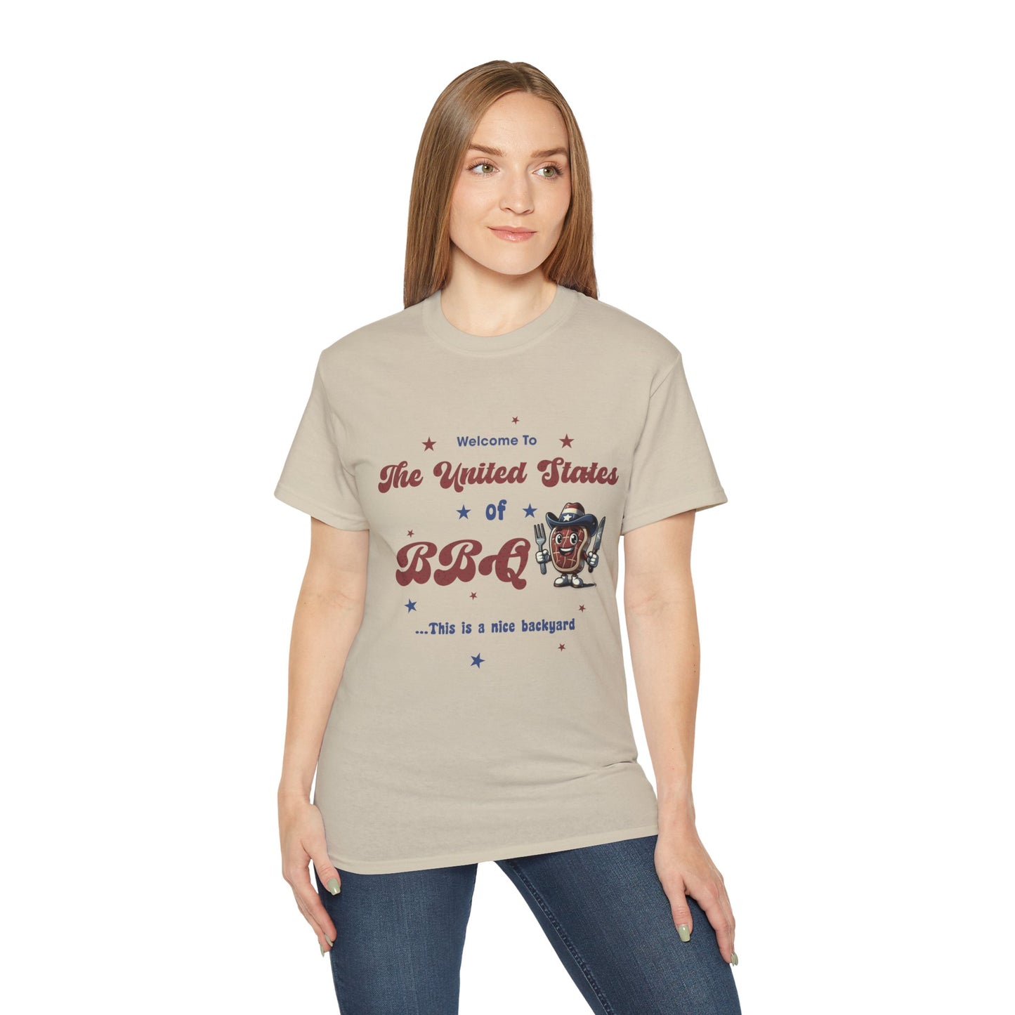 United States of BBQ Cotton Unisex Funny T-Shirt