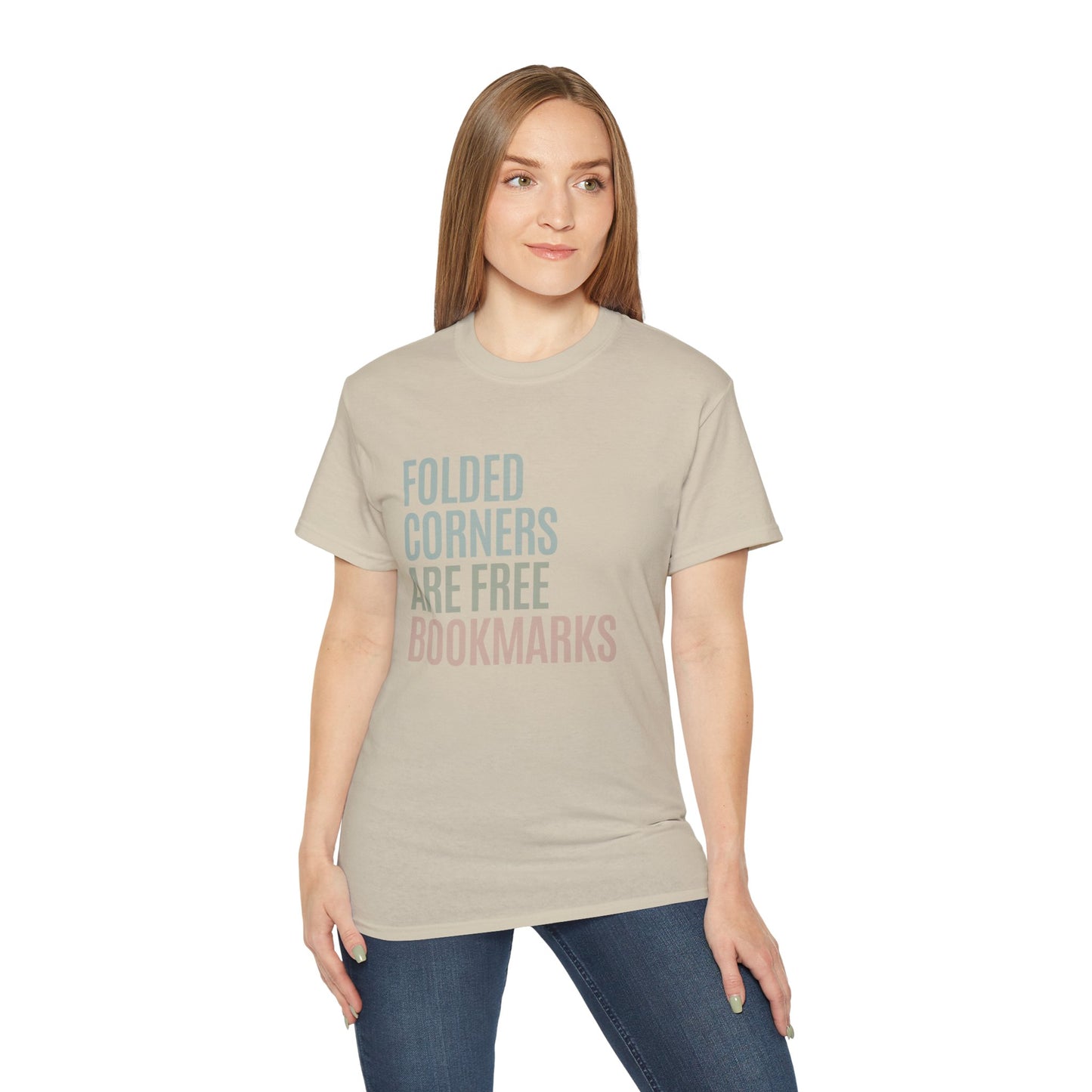 Folded Corners Are Free Bookmarks Cotton Unisex Funny T-Shirt