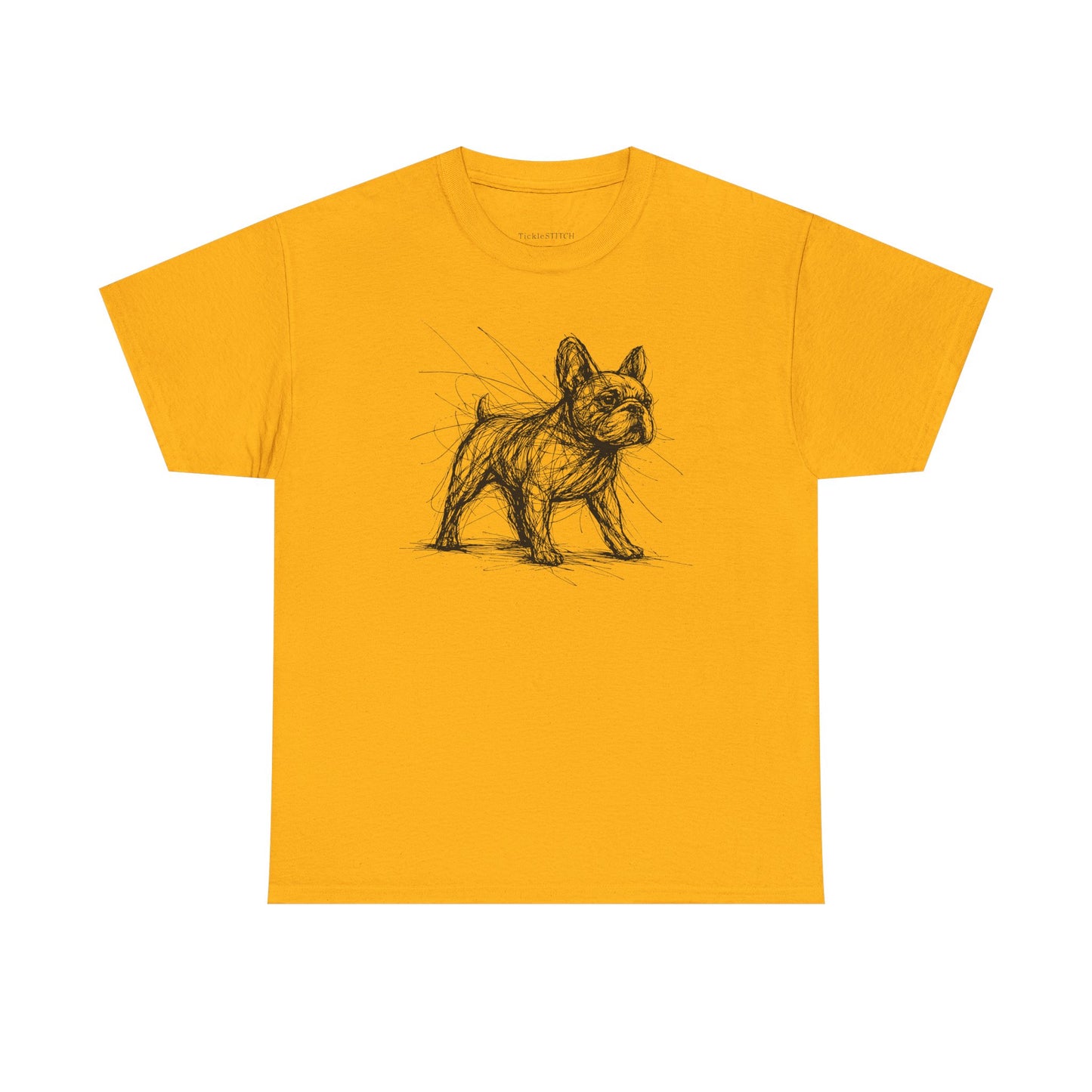 Minimalist French Bulldog Sketch Art T-Shirt - Frenchie Lover Gift