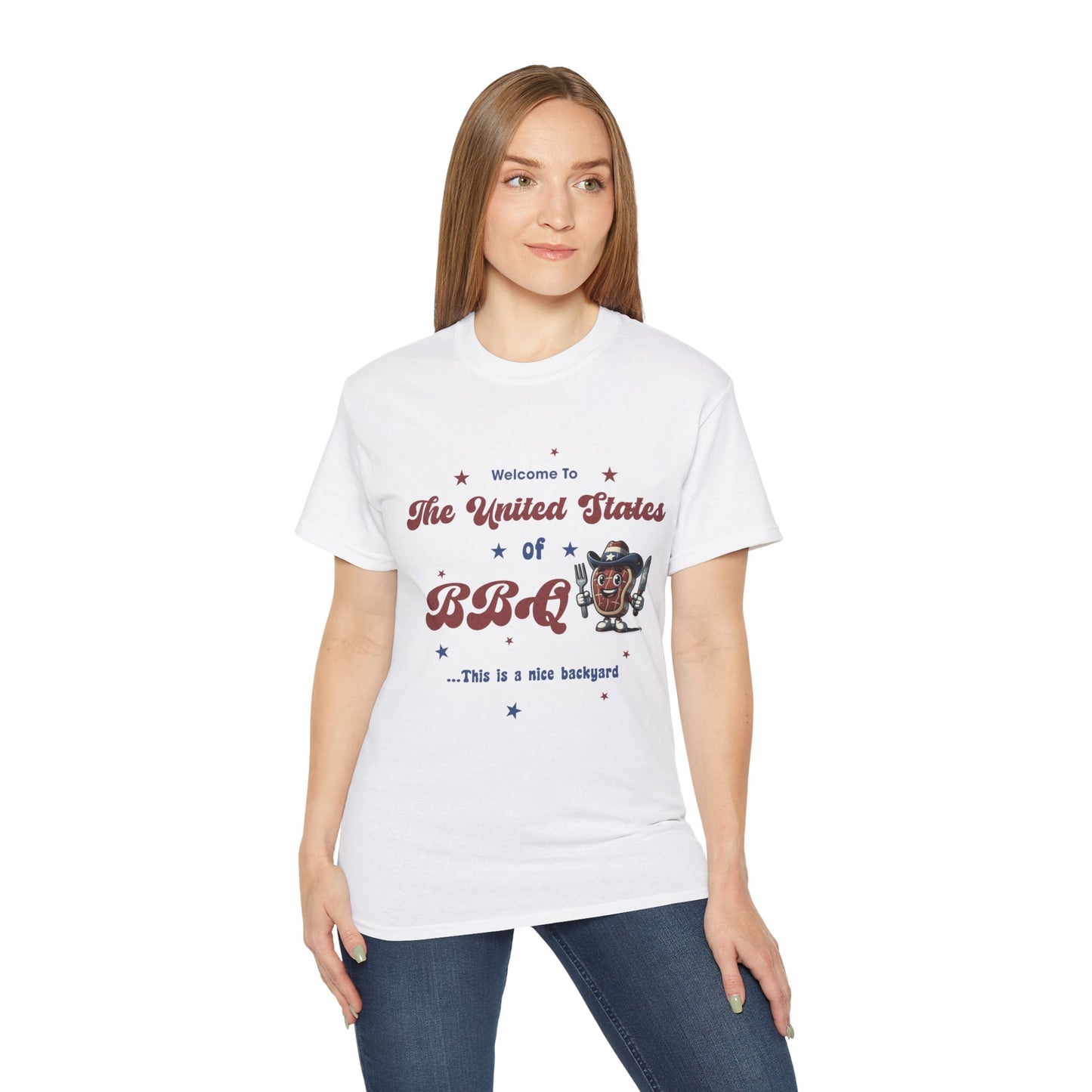 United States of BBQ Cotton Unisex Funny T-Shirt