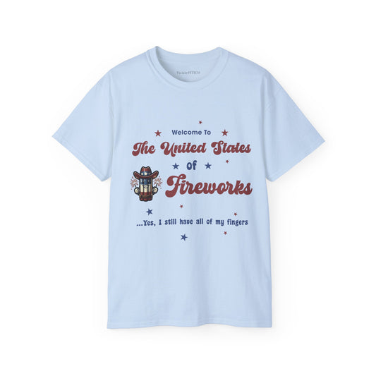 United States of Fireworks Cotton Unisex Funny T-Shirt