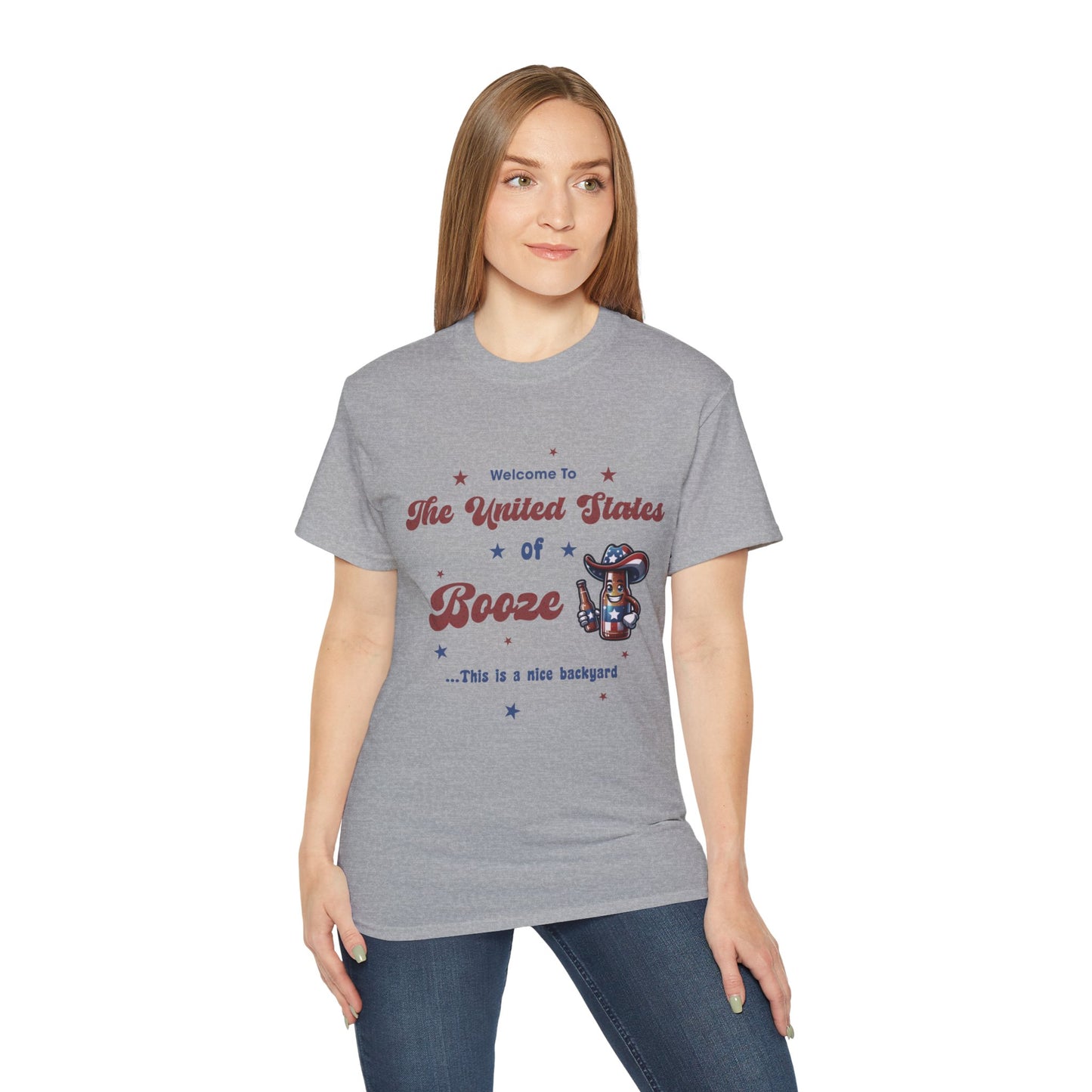 United States of Booze Cotton Unisex Funny T-Shirt