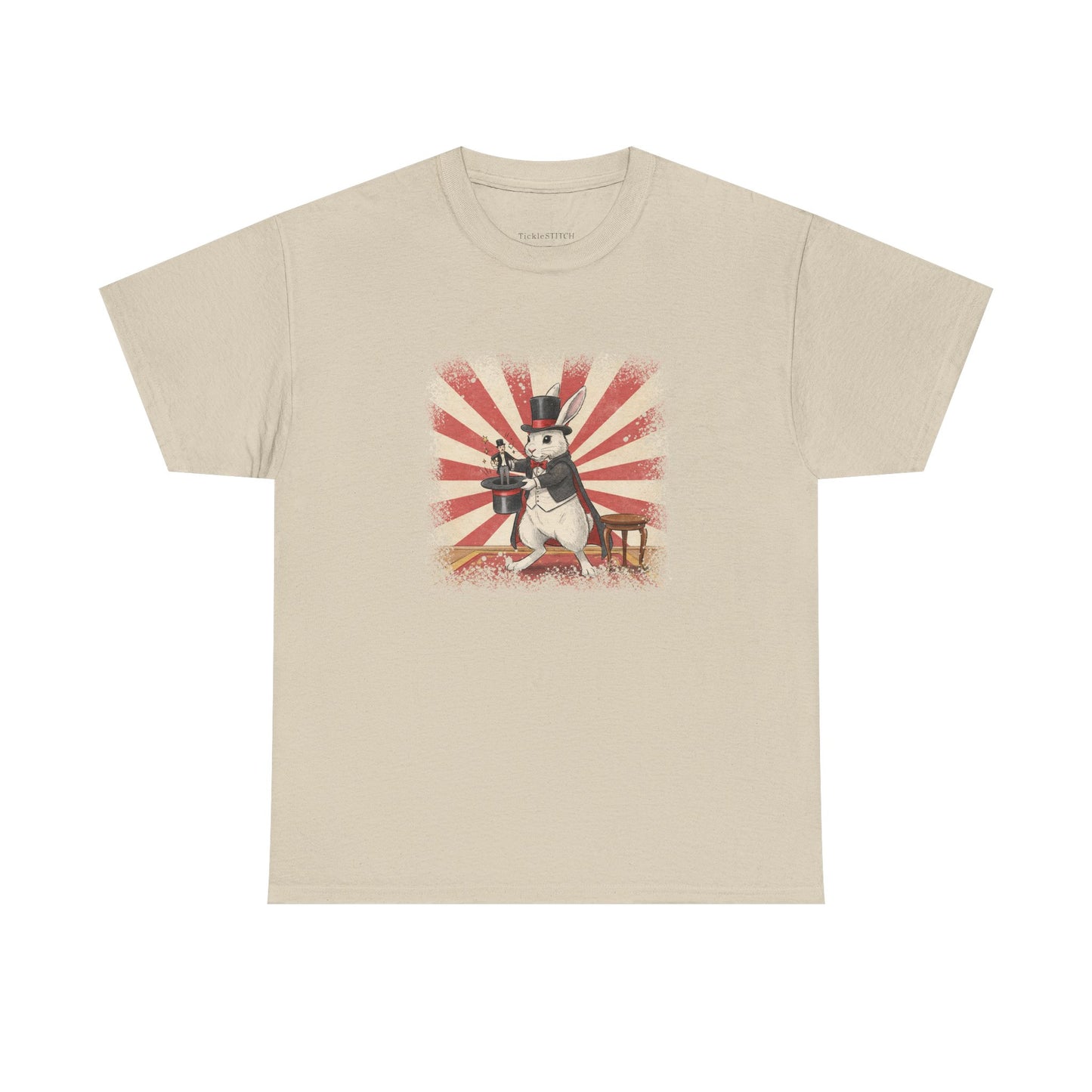 Anthropomorphic Rabbit Magician Pulling Human from Hat Art Tee