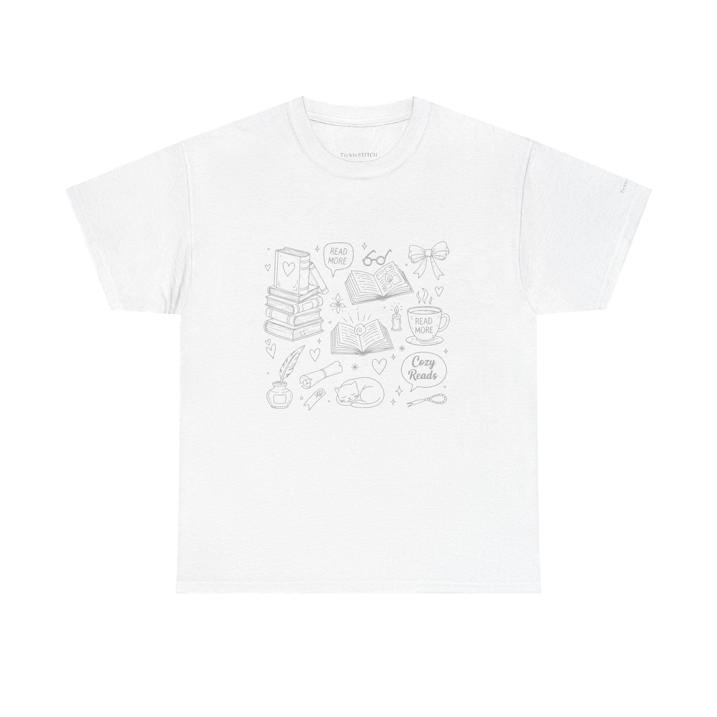 Cozy Reads Books Coffee Cats Tee – Book Lover Gift Reading Nook Vibes