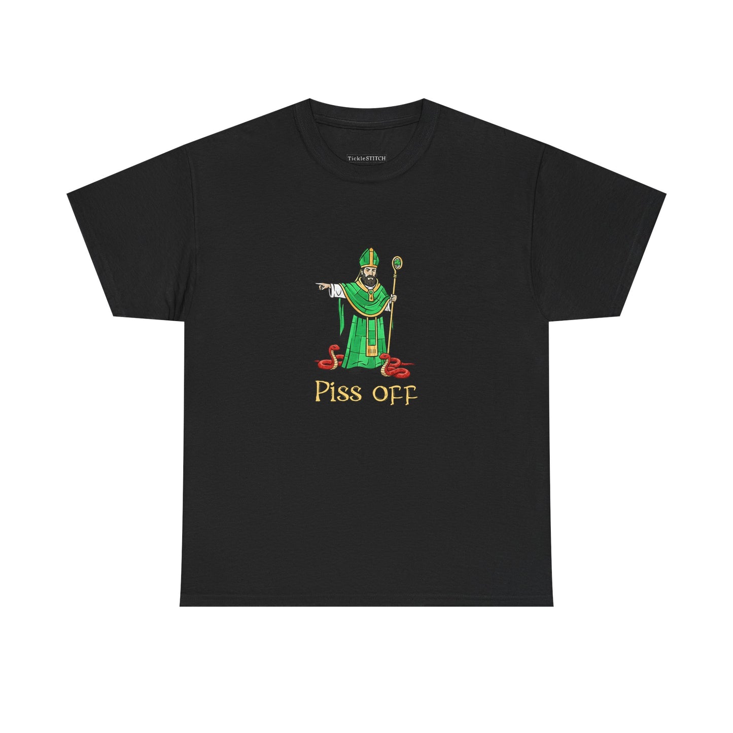 St. Patrick's Day Kicking Snakes Out Hand-Drawn Parody Graphic Tee