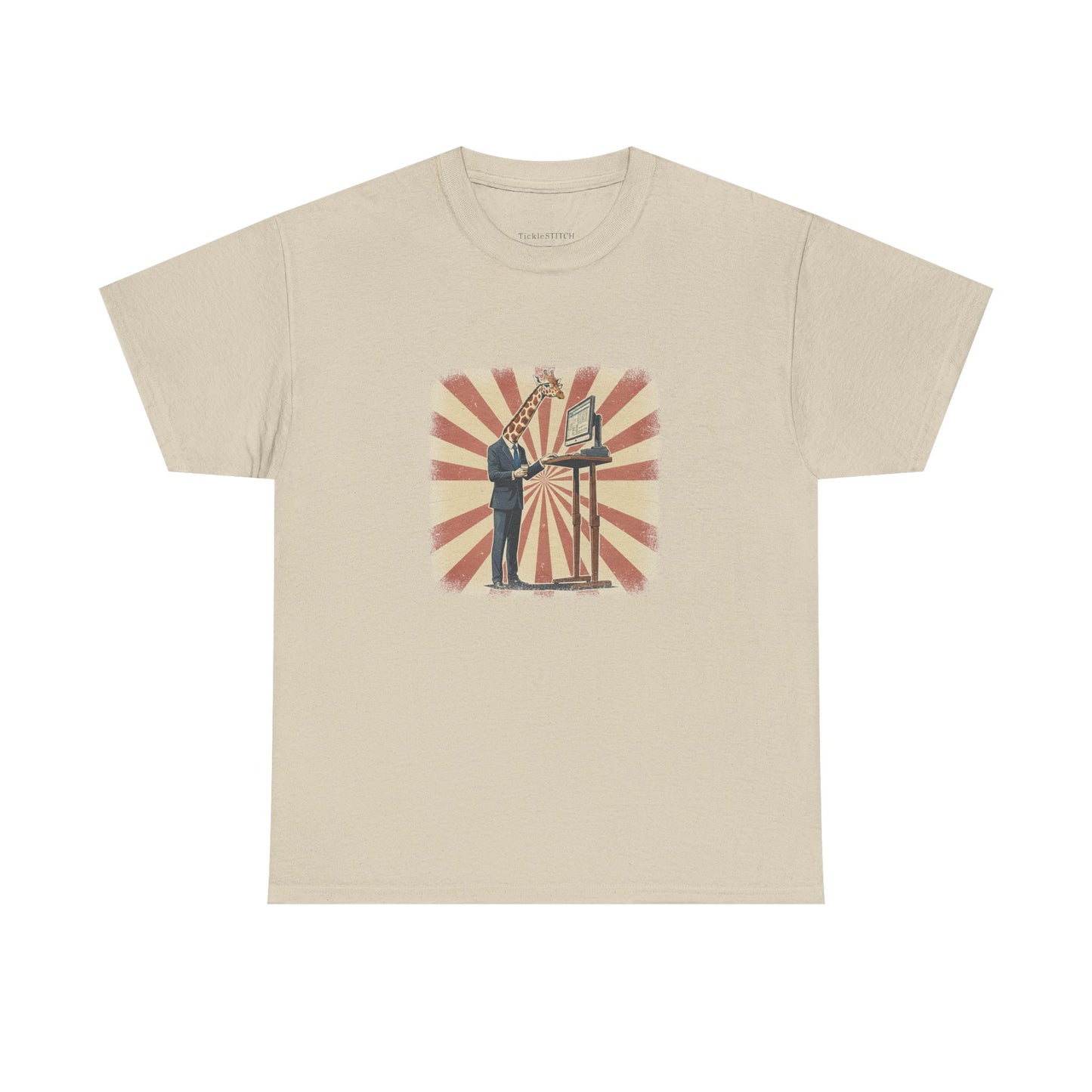 Corporate Giraffe Standing Desk Office Humor Professional Animal Shirt