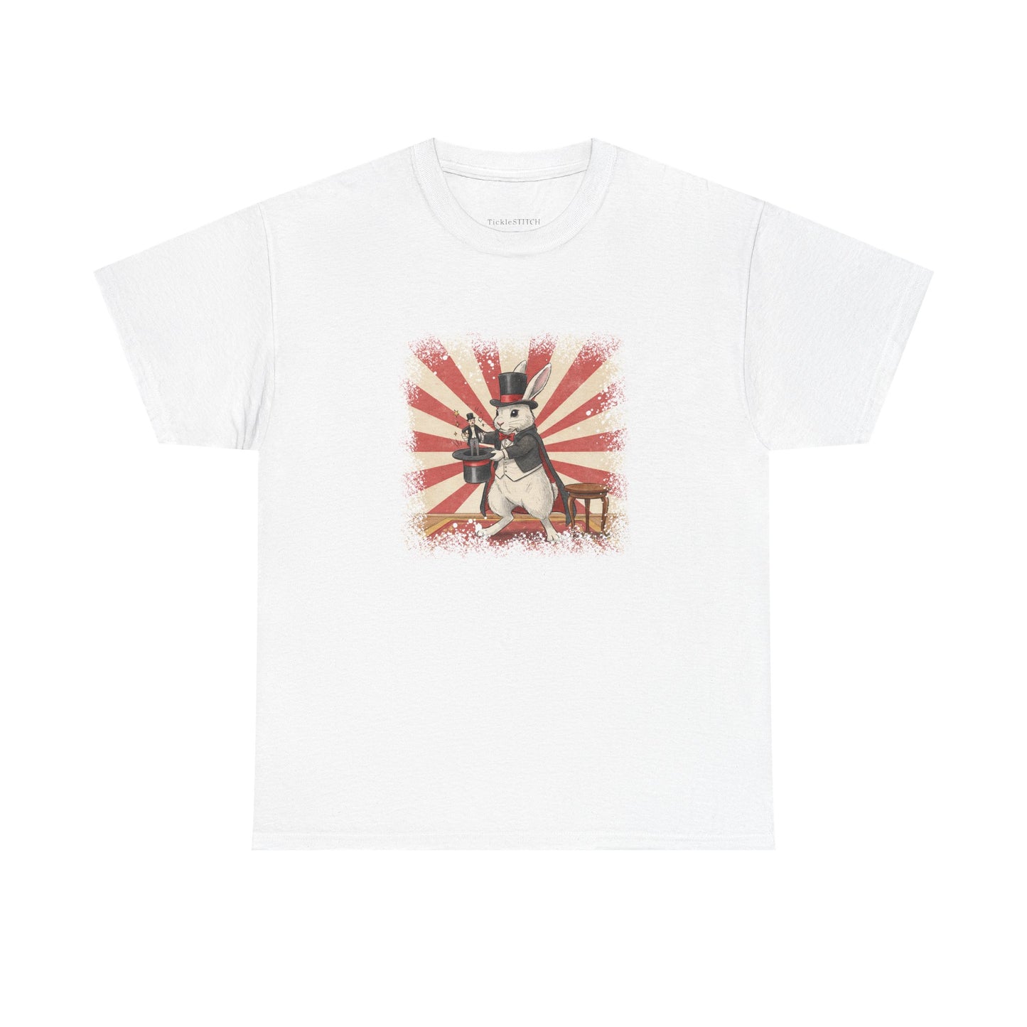 Anthropomorphic Rabbit Magician Pulling Human from Hat Art Tee
