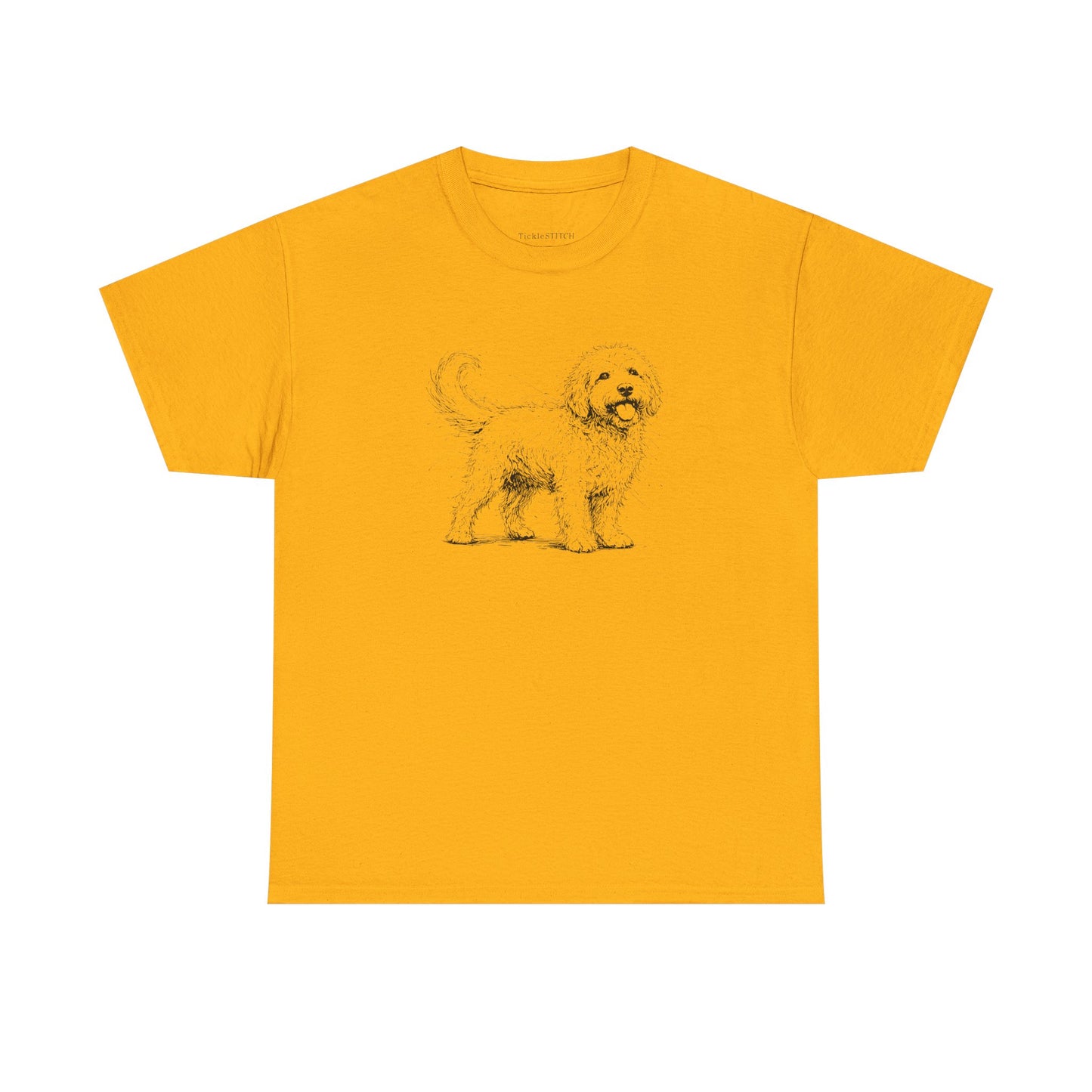 Goldendoodle Sketch Art Tee - Curly Hair Dog Lover Gift Shirt