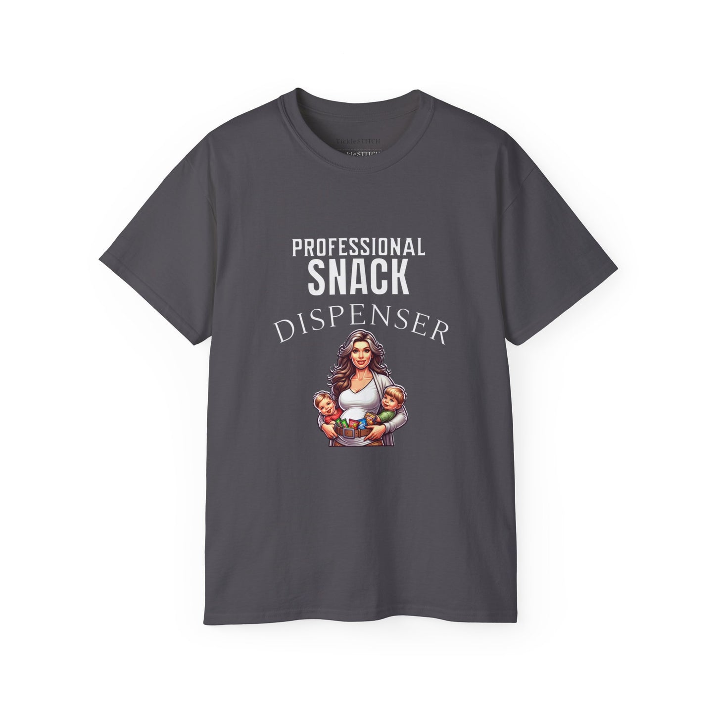 Professional Snack Dispenser Mother Women's Adult Funny Shirt T-Shirt Silly Mom Joke Lighter Skin