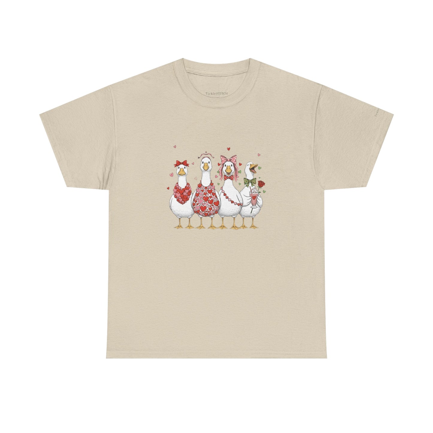 Four Feathery Valentines Geese Gag Gift Tee for Couples & Groups