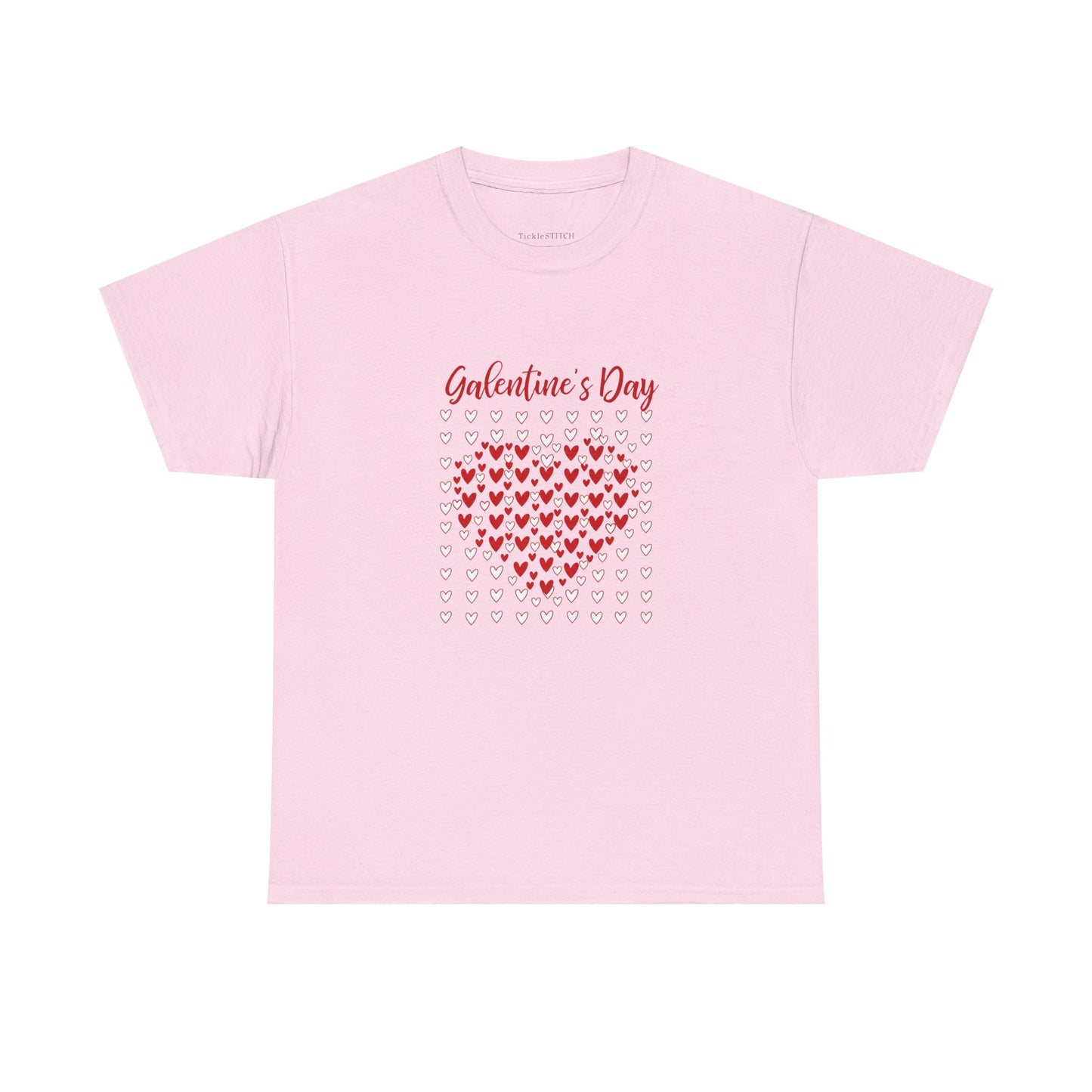 Galentine's Day Heart Mosaic Sketchy Red White Love Pattern Tee