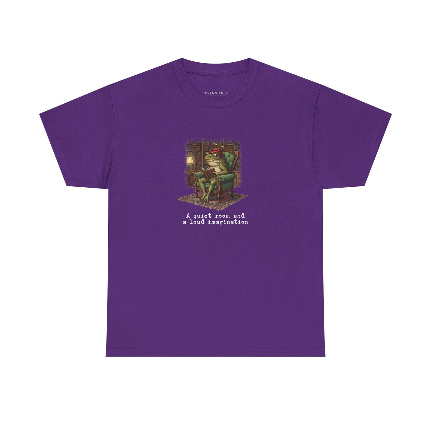 Quiet Room, Loud Imagination Frog T-Shirt. Introvert Book Lover Gift