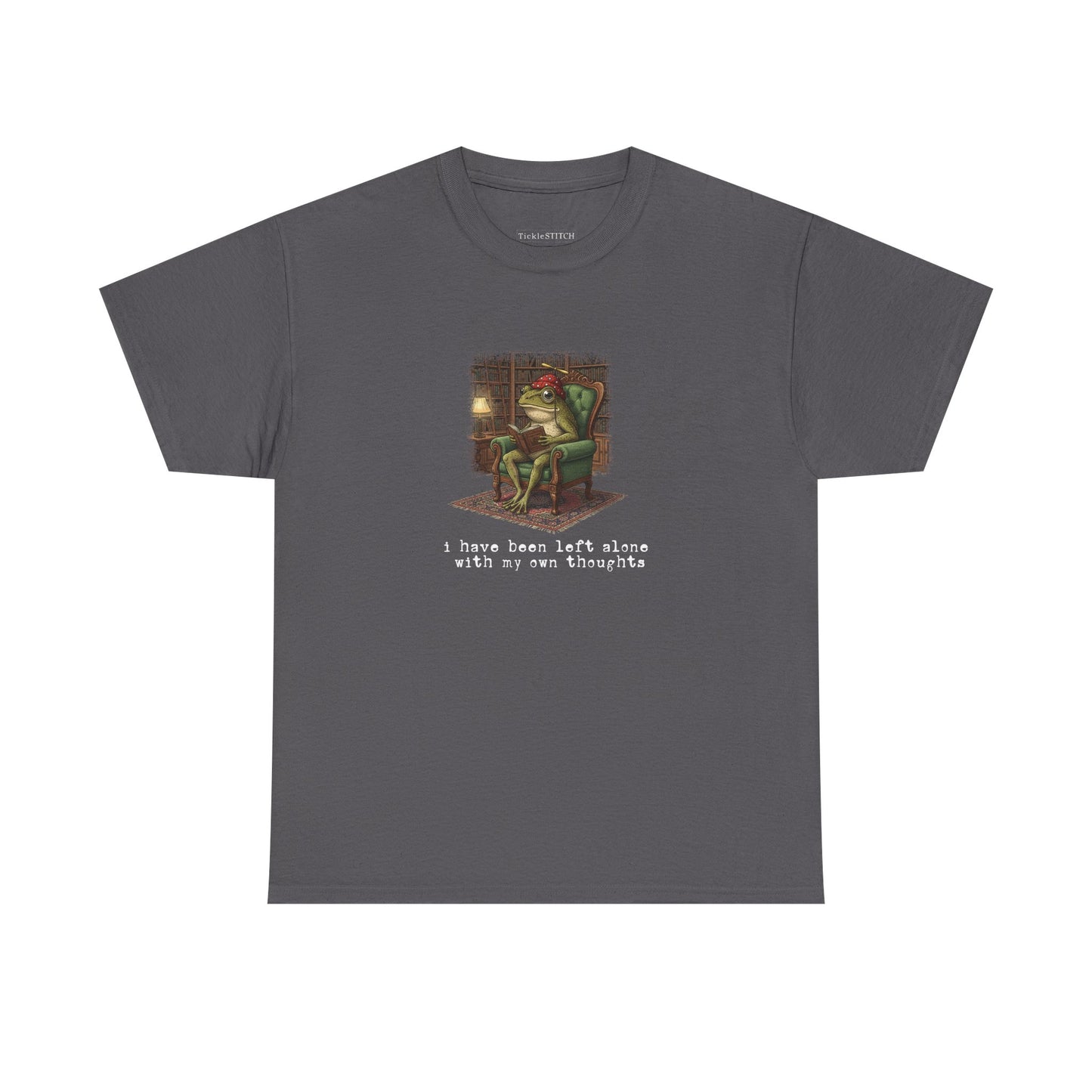 Unhinged Frog Overthinking Tee – Dangerous Thoughts Funny Warning