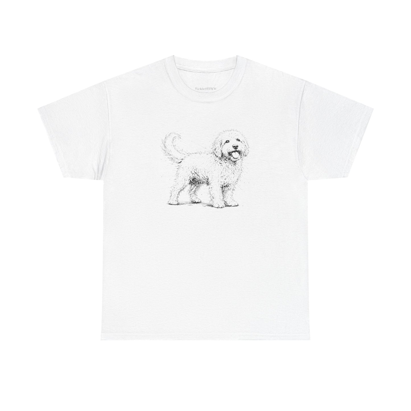 Goldendoodle Sketch Art Tee - Curly Hair Dog Lover Gift Shirt