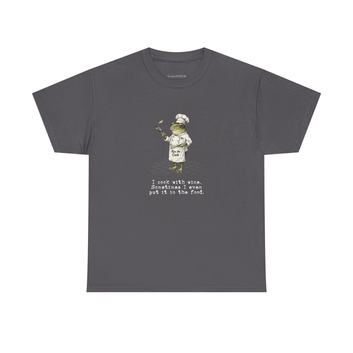 Propeller Hat Chef Frog Wine Lover Tee - Funny Kitchen Humor Gift