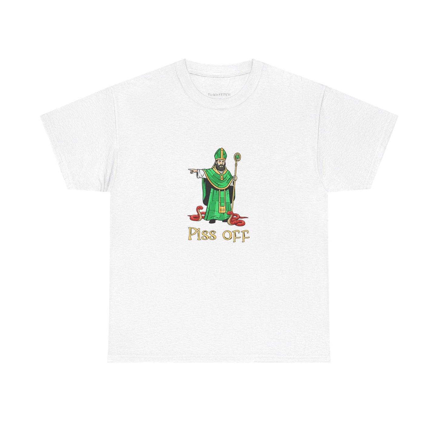St. Patrick's Day Kicking Snakes Out Hand-Drawn Parody Graphic Tee