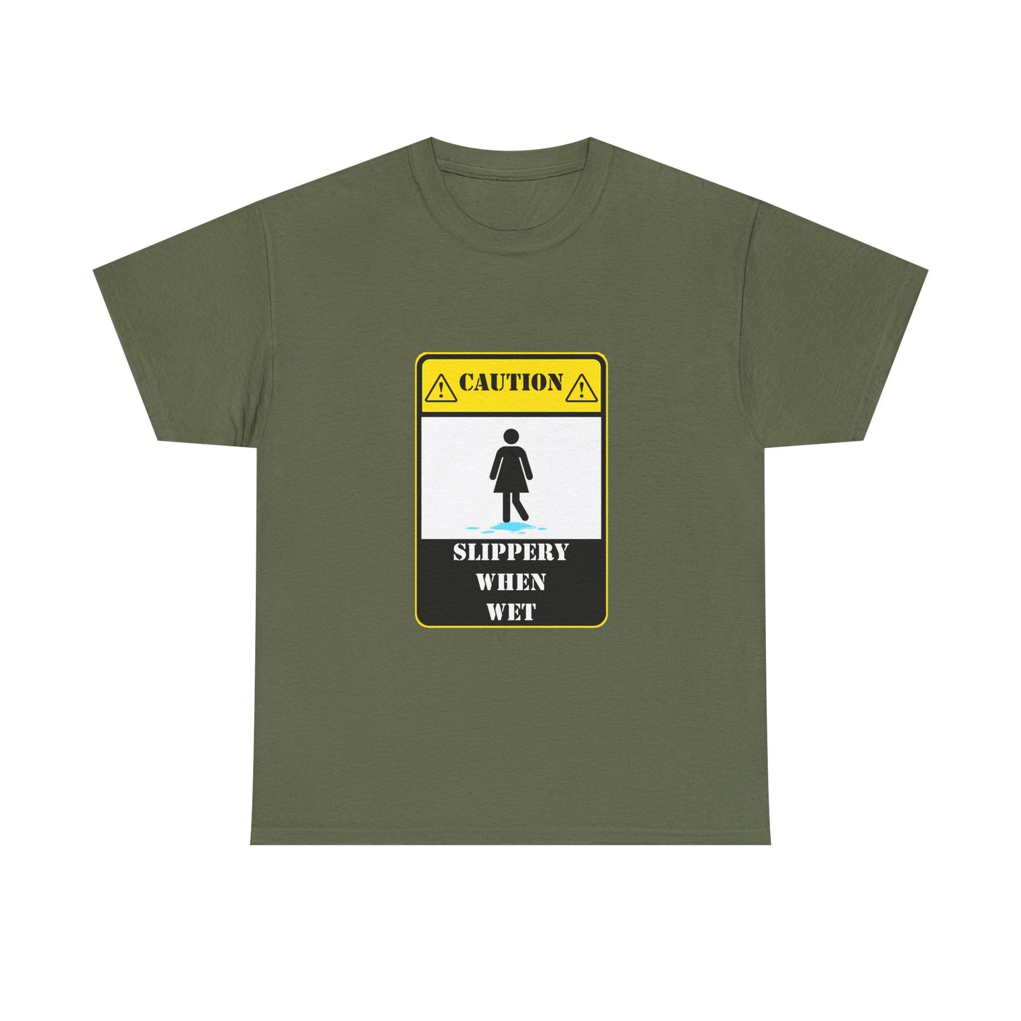 Slippery When Wet Adult Humor T-Shirt for Edgy Comedy Fans