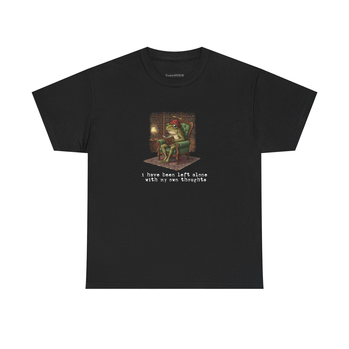 Unhinged Frog Overthinking Tee – Dangerous Thoughts Funny Warning