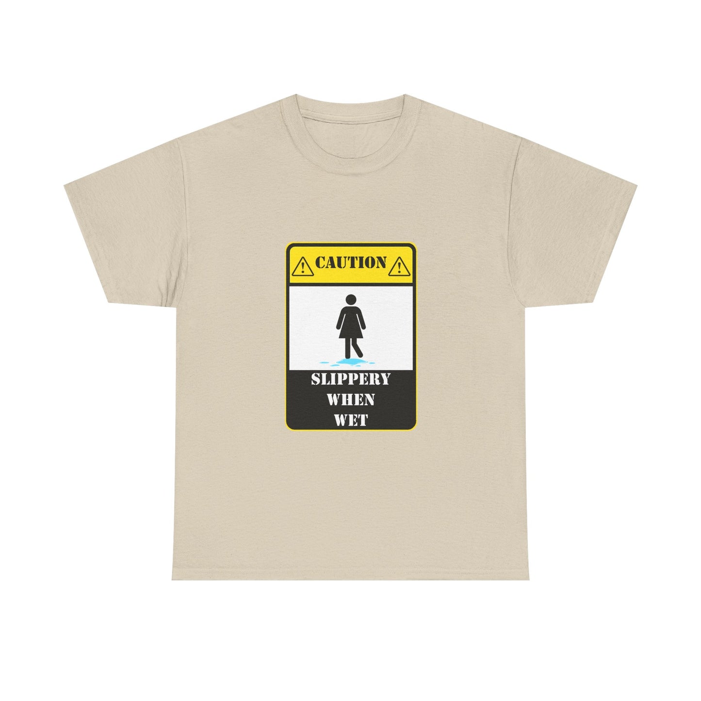 Slippery When Wet Adult Humor T-Shirt for Edgy Comedy Fans