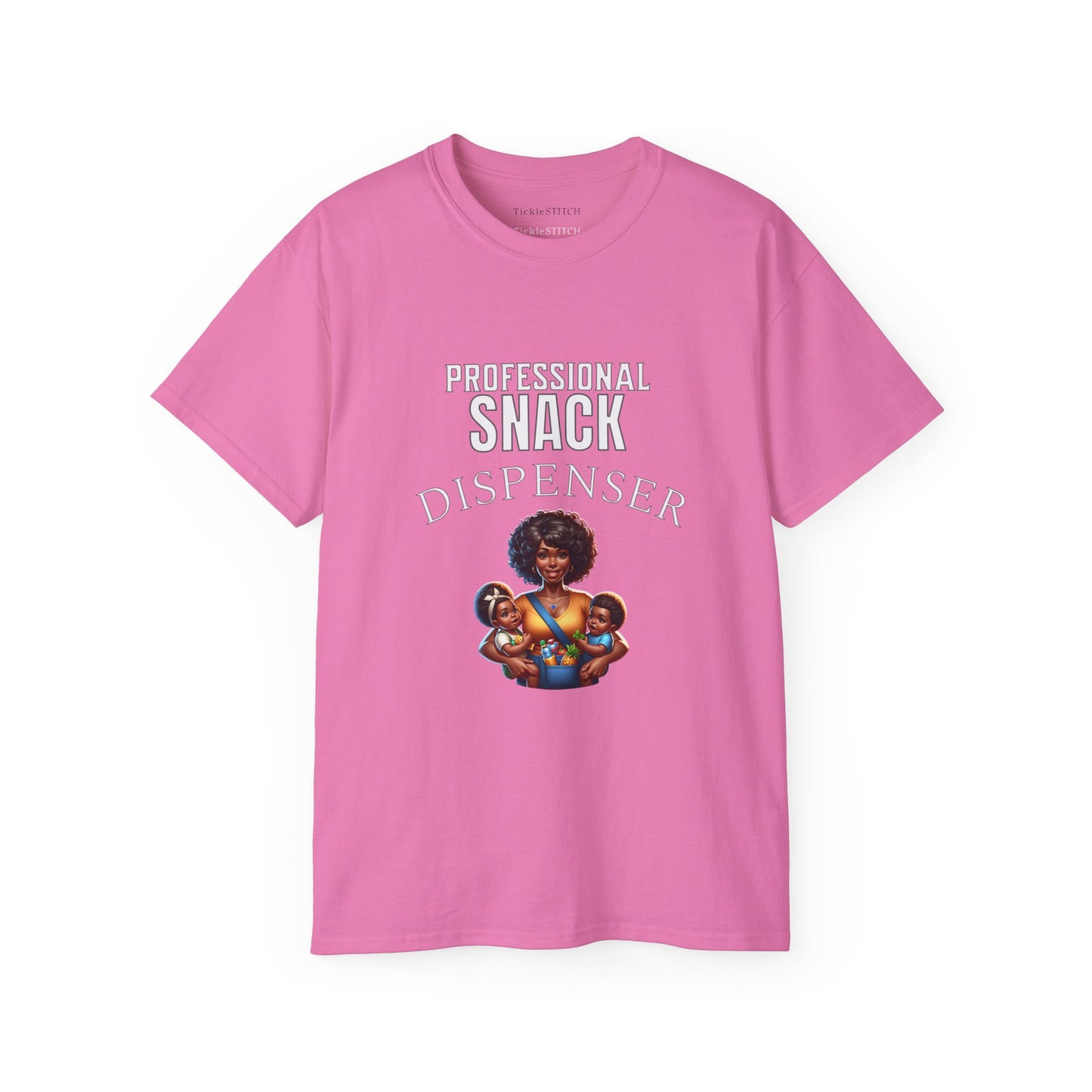 Professional Snack Dispenser Mother Women's Adult Funny Shirt T-Shirt Silly Mom Joke Darker Skin