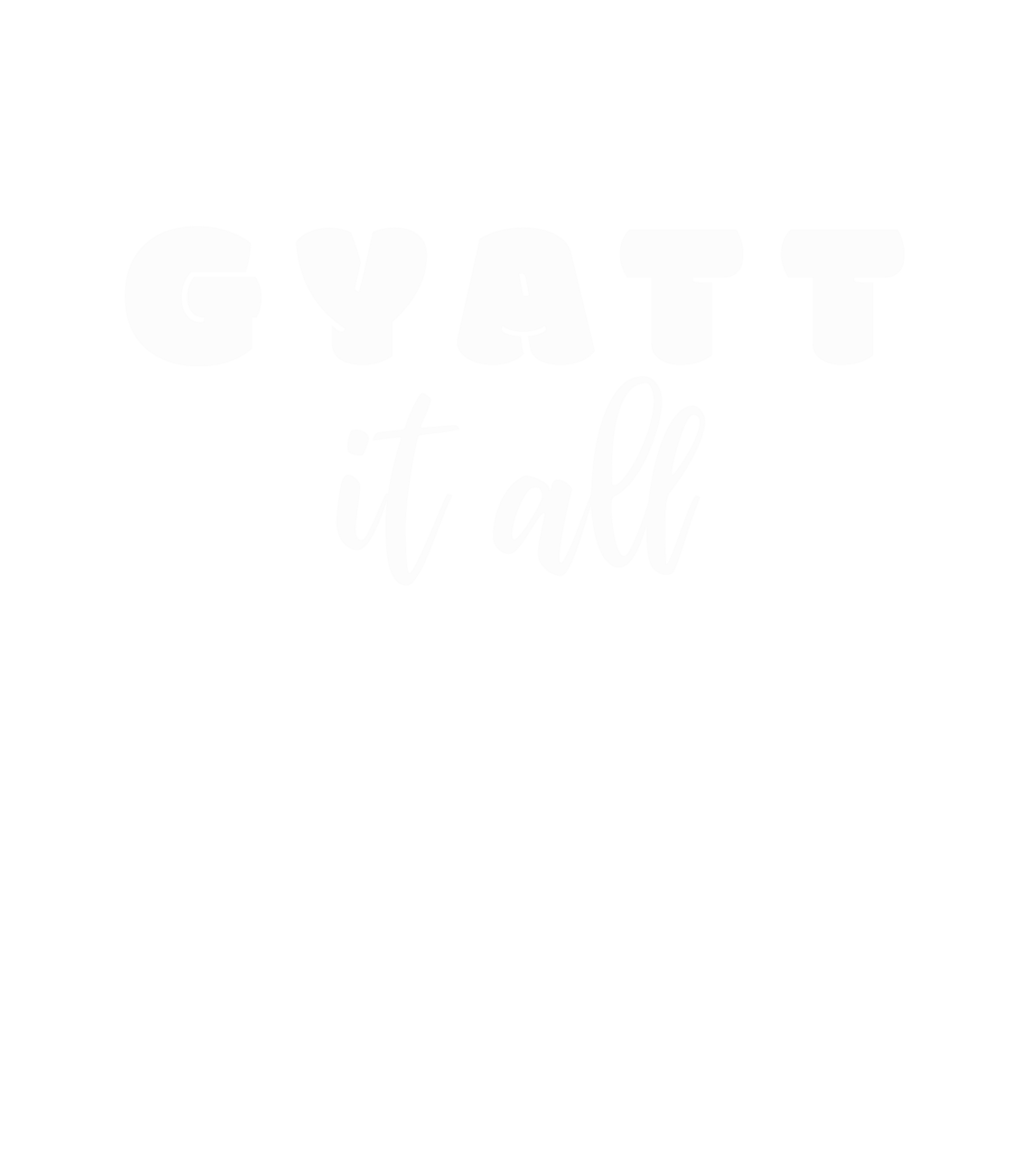 a black and white photo with the words gyatt it all