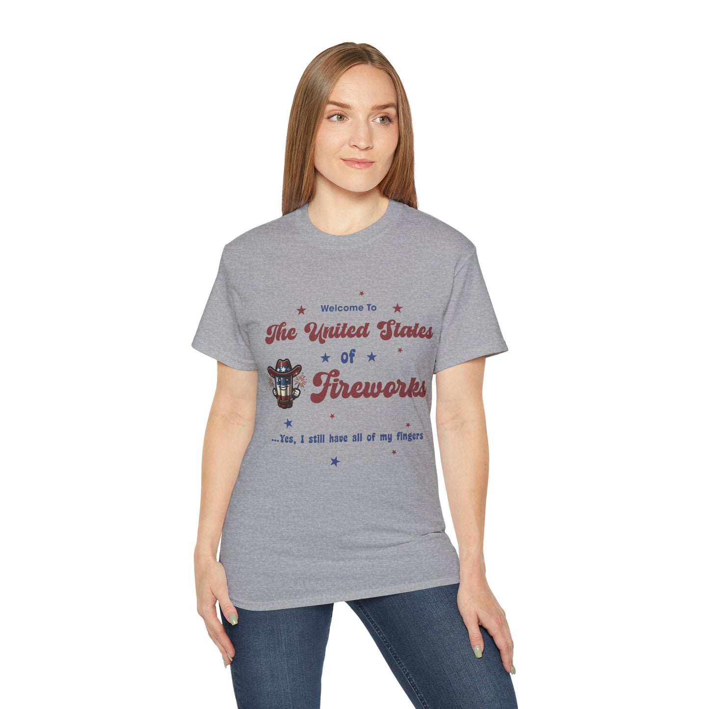 United States of Fireworks Cotton Unisex Funny T-Shirt