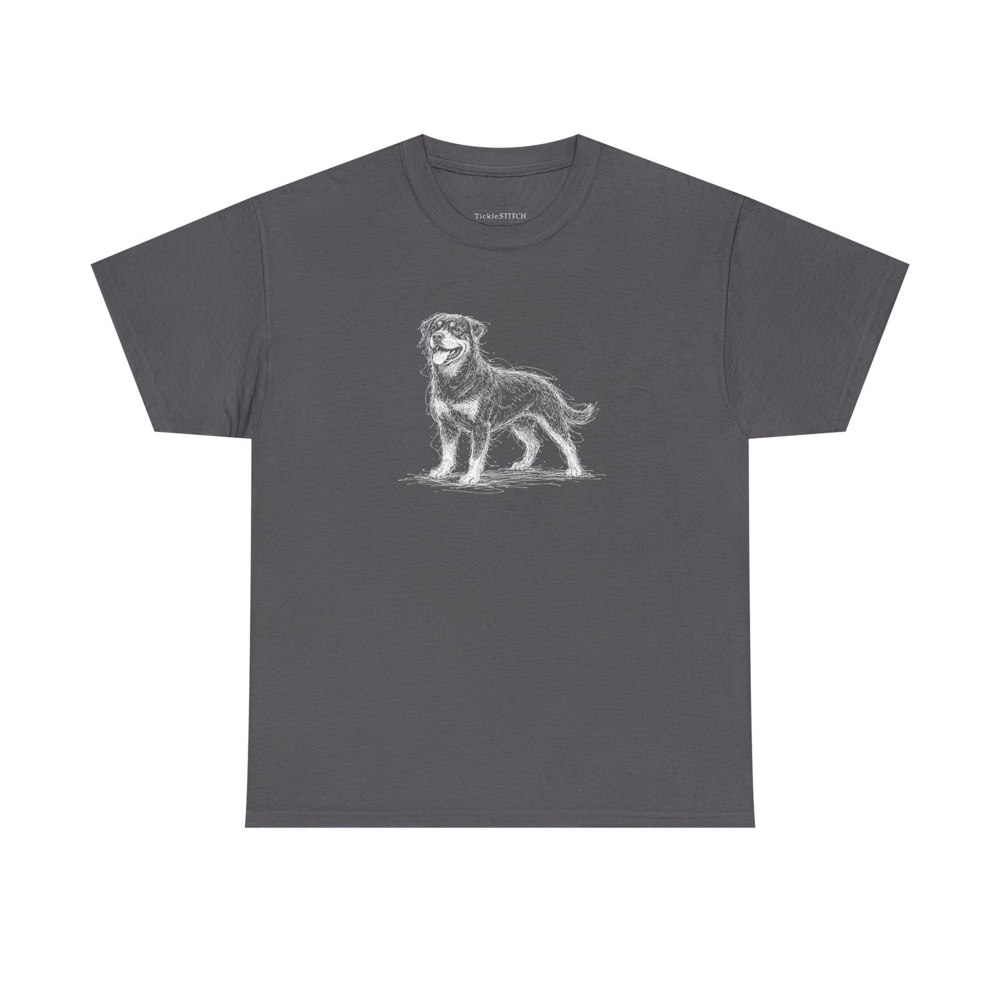 Rottweiler Sketch Art Tee. Loyal Guardian Dog Breed Apparel.