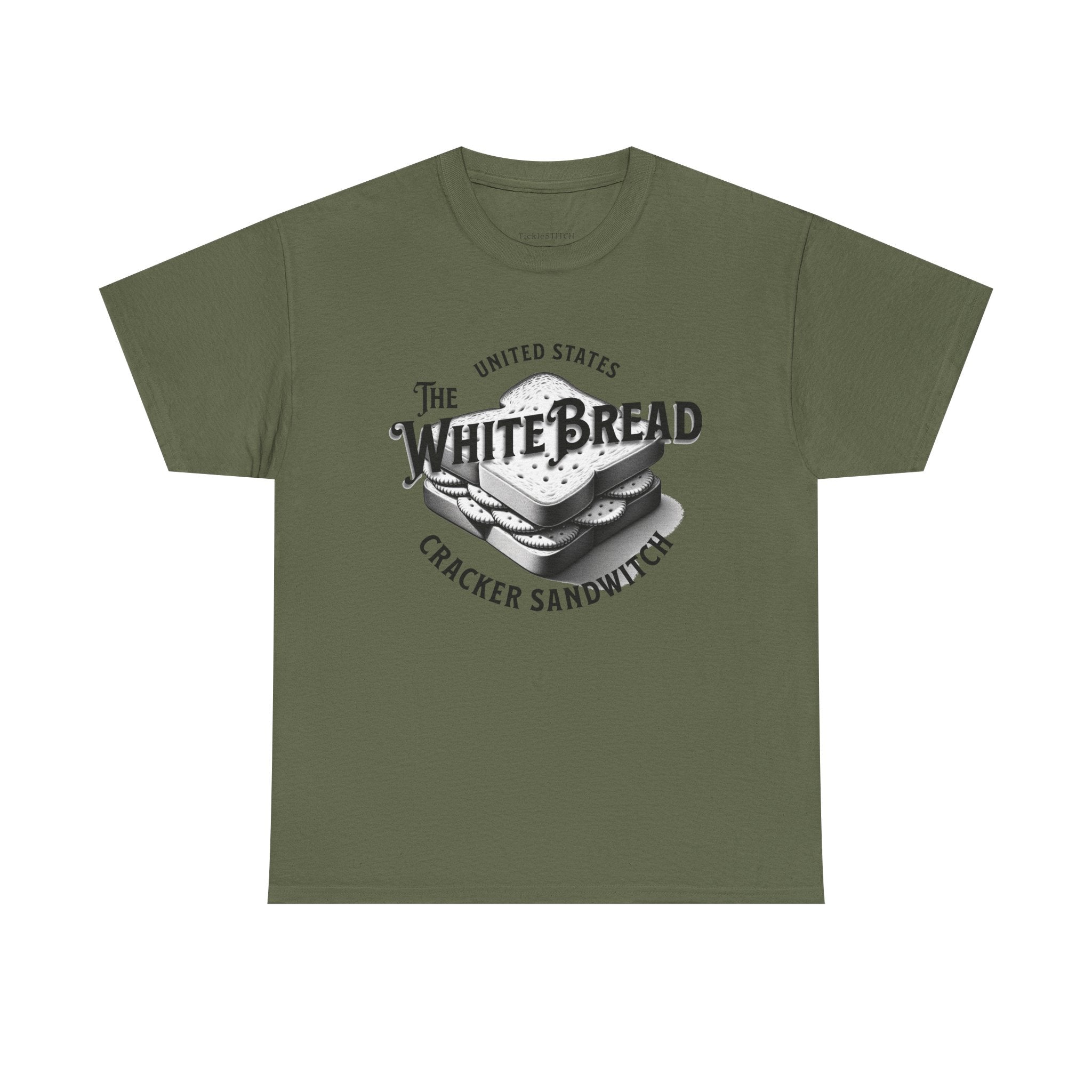 White Bread Cracker Sandwich. Self-Deprecating Humor. Satirical Tee.