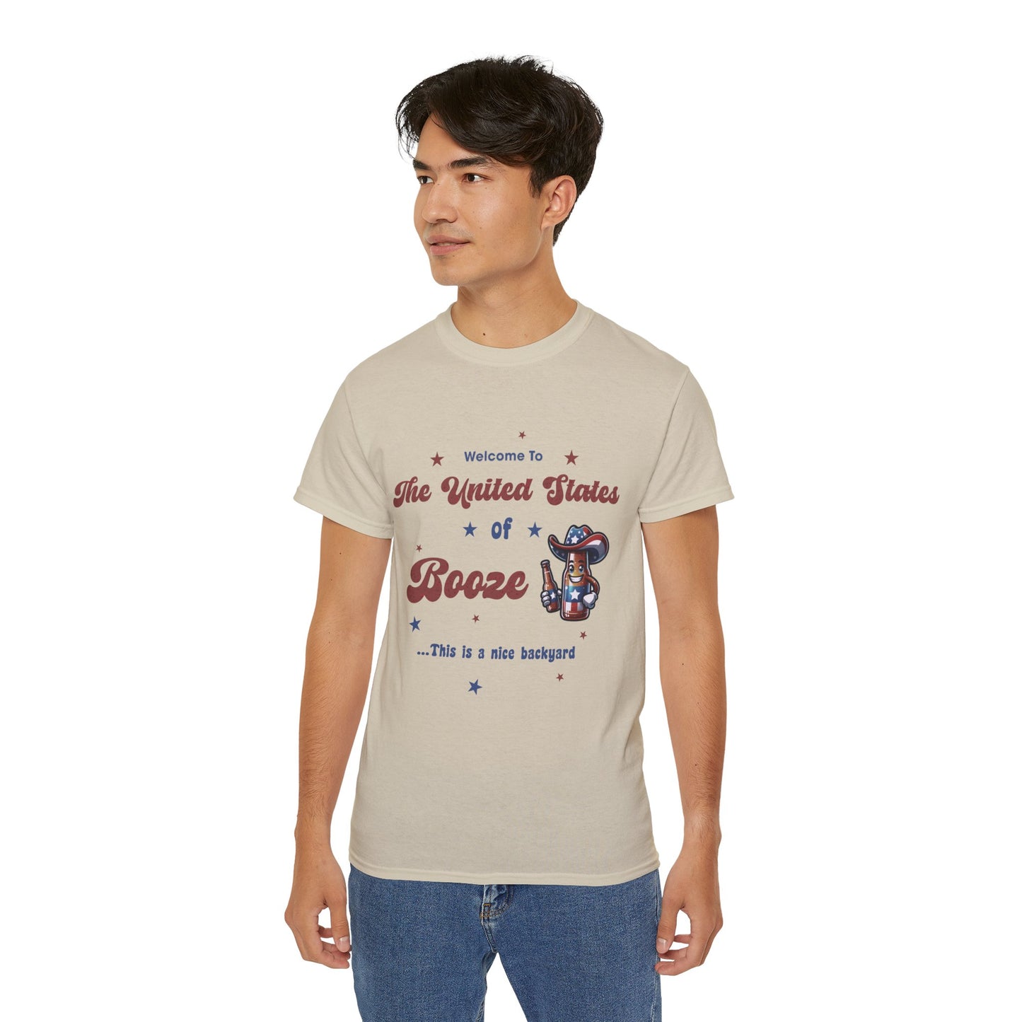 United States of Booze Cotton Unisex Funny T-Shirt