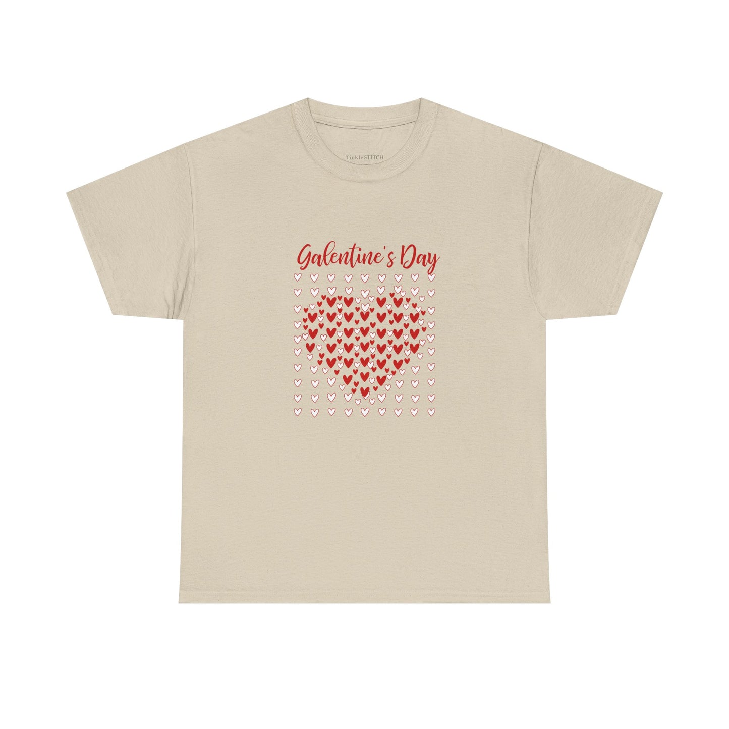 Galentine's Day Heart Mosaic Sketchy Red White Love Pattern Tee