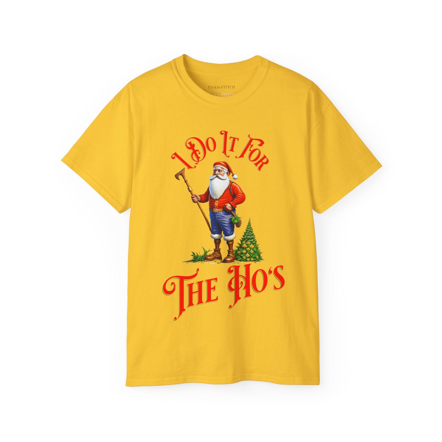 I Do It For The Hos Santa Christmas Unisex Cotton Funny T-shirt