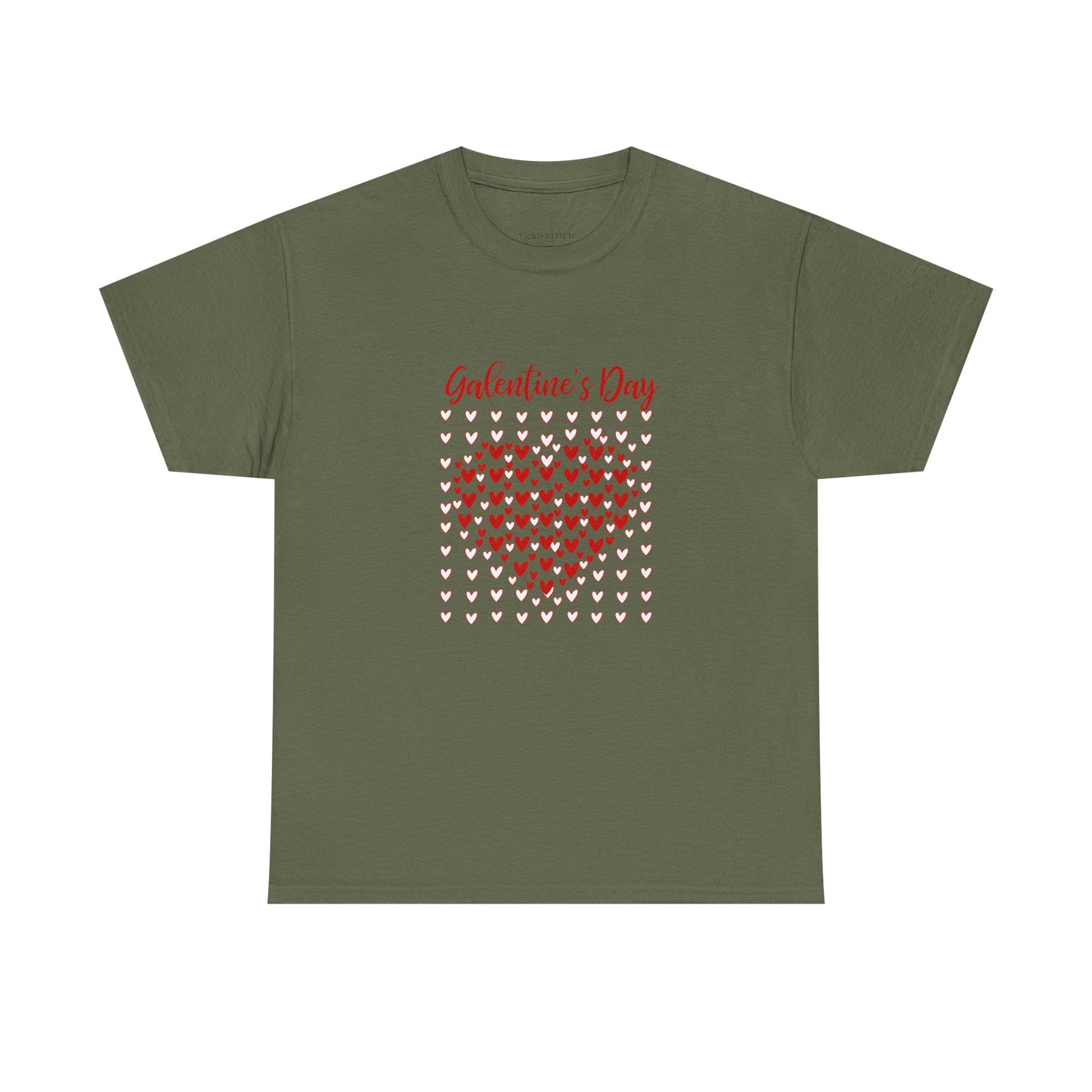 Galentine's Day Heart Mosaic Sketchy Red White Love Pattern Tee