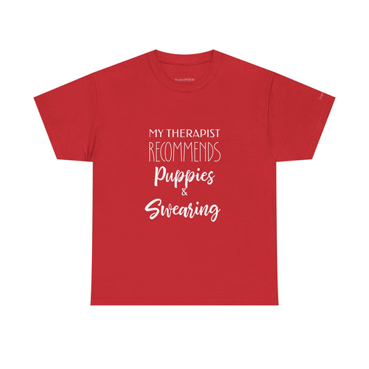 My Therapist Recommends Puppies & Swearing Funny Dog Lover T-Shirt