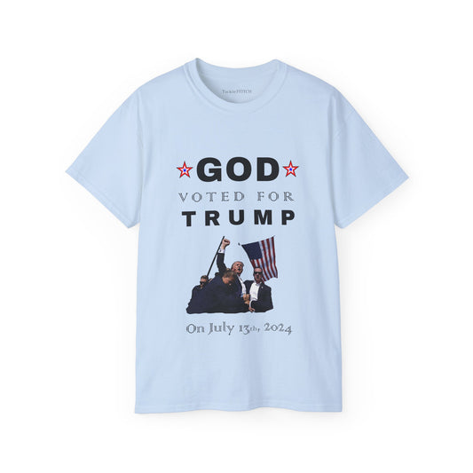 God Voted for Trump on July 13th T-Shirt | Pro-Trump MAGA Political Humor Conservative Tee