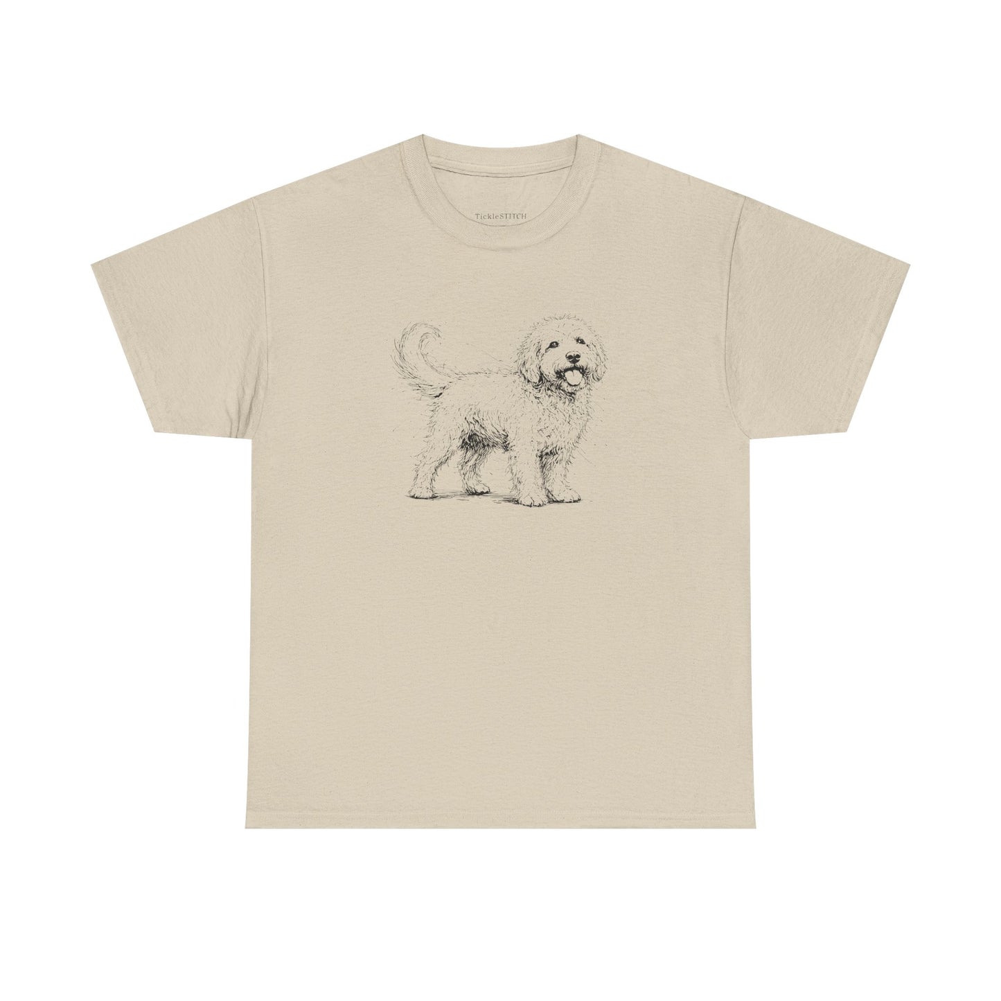 Goldendoodle Sketch Art Tee - Curly Hair Dog Lover Gift Shirt