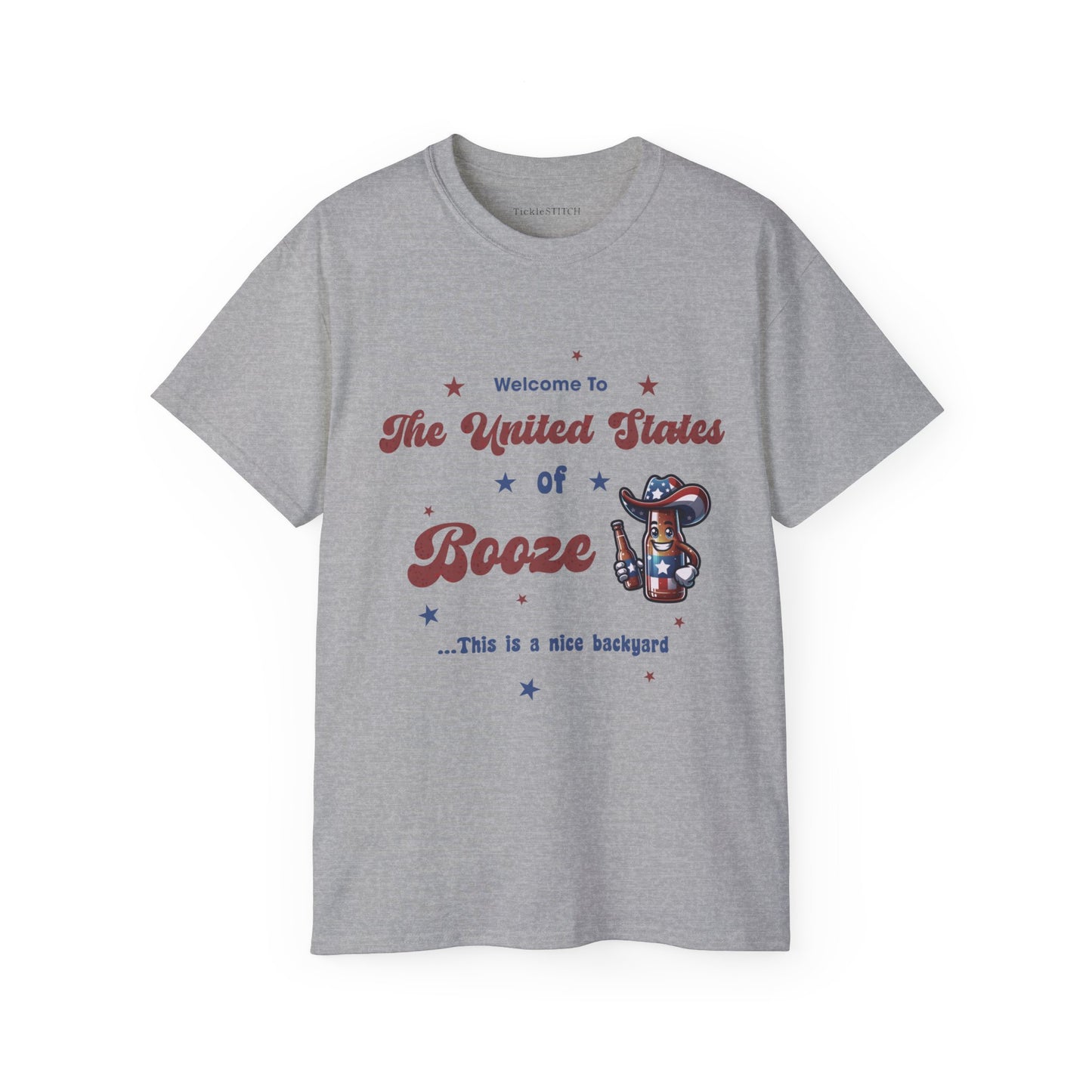 United States of Booze Cotton Unisex Funny T-Shirt