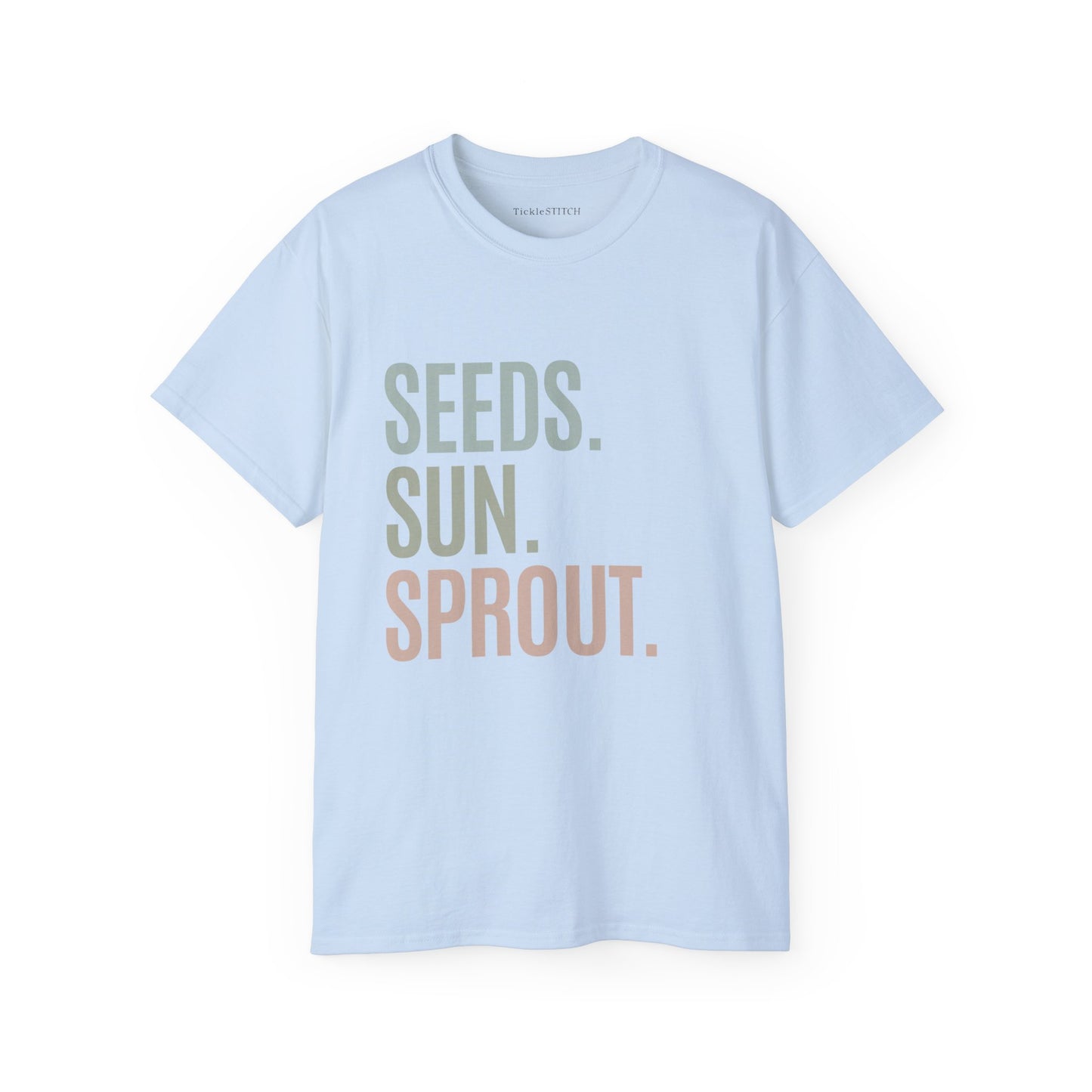 Seeds. Sun. Sprout Cotton Unisex Funny T-Shirt